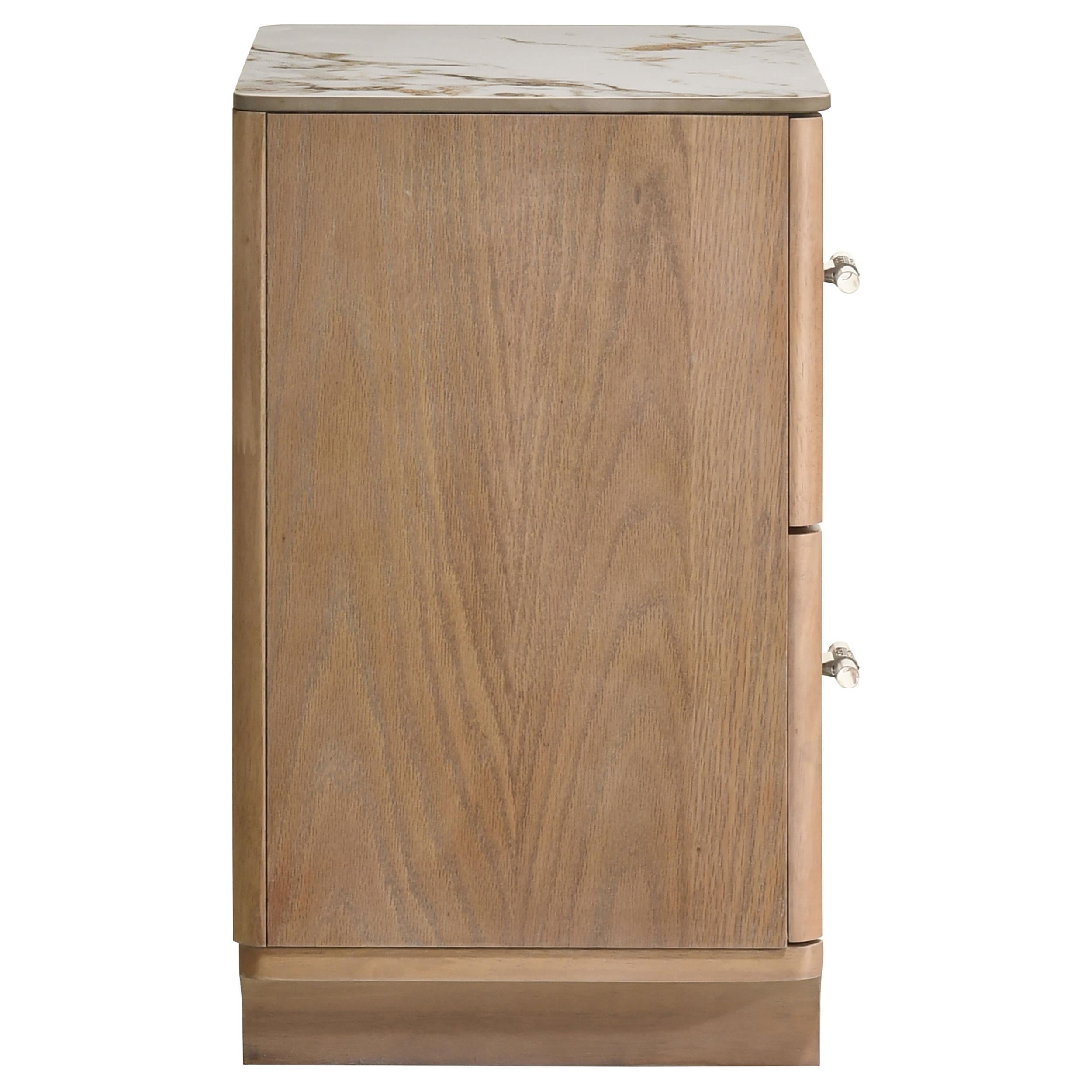  Coaster Furniture Leanne 223132 2-drawer Sinter Stone Top Nightstand - Light Oak IMAGE 9