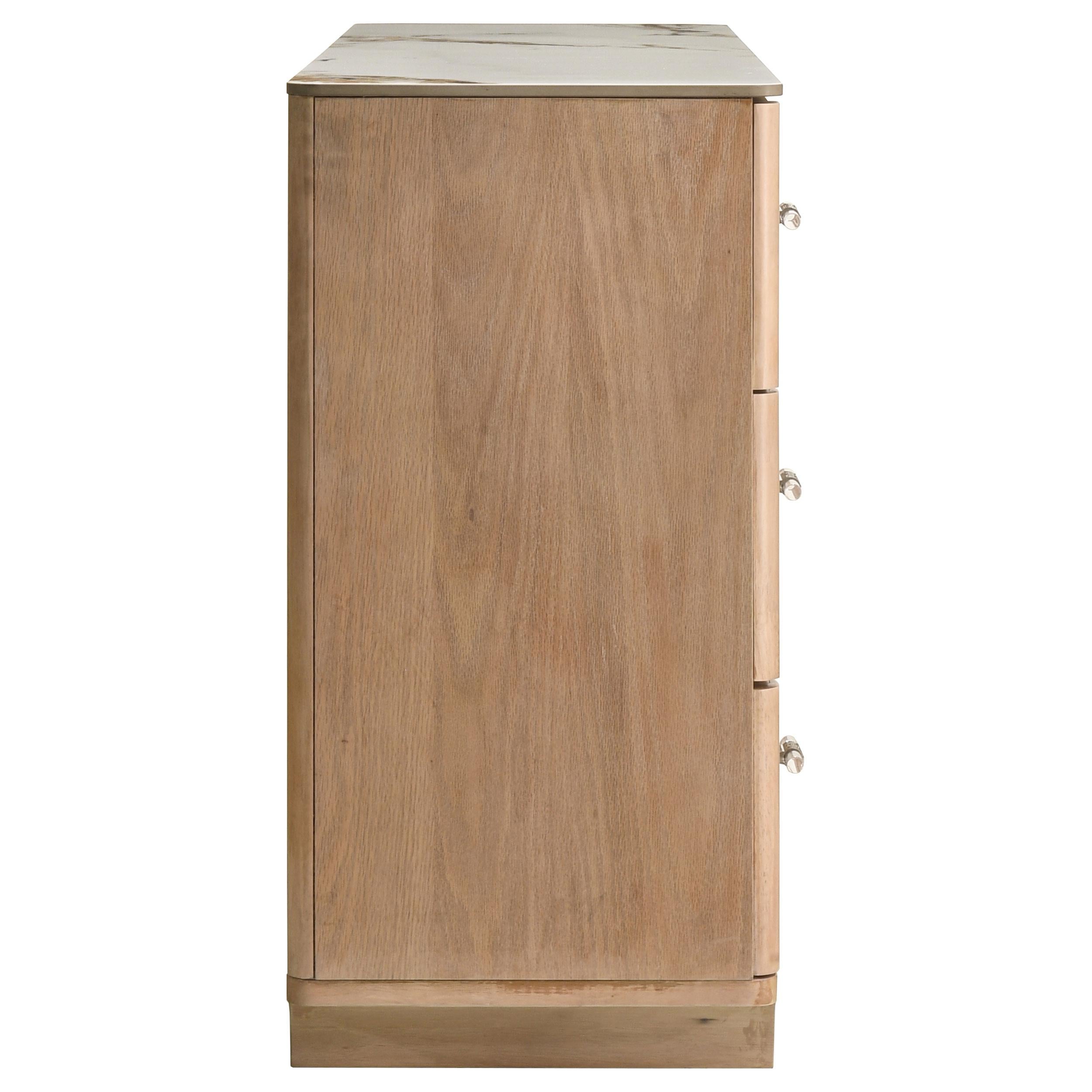  Coaster Furniture Leanne 223133 6-drawer Sinter Stone Top Dresser Cabinet - Light Oak IMAGE 10