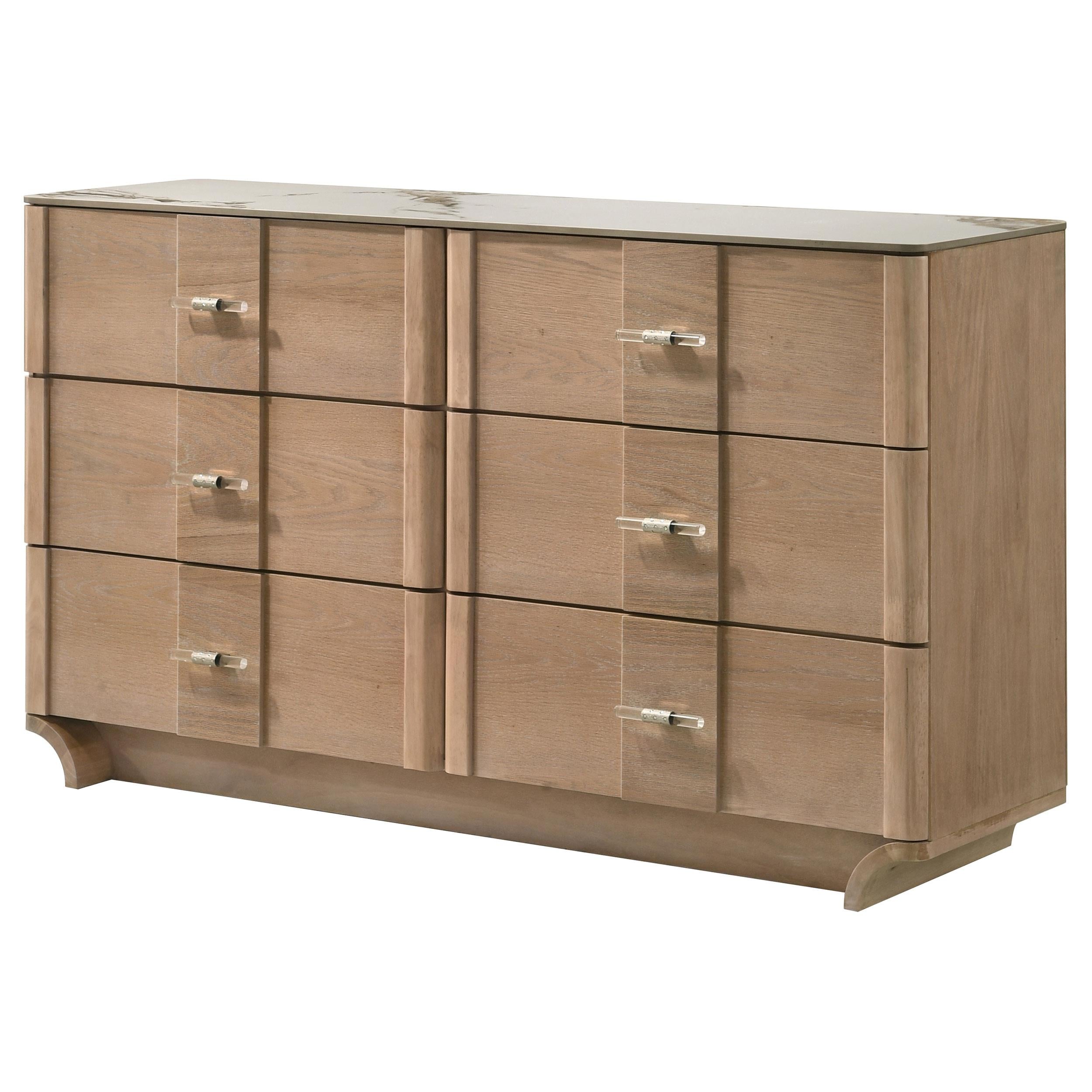  Coaster Furniture Leanne 223133 6-drawer Sinter Stone Top Dresser Cabinet - Light Oak IMAGE 11