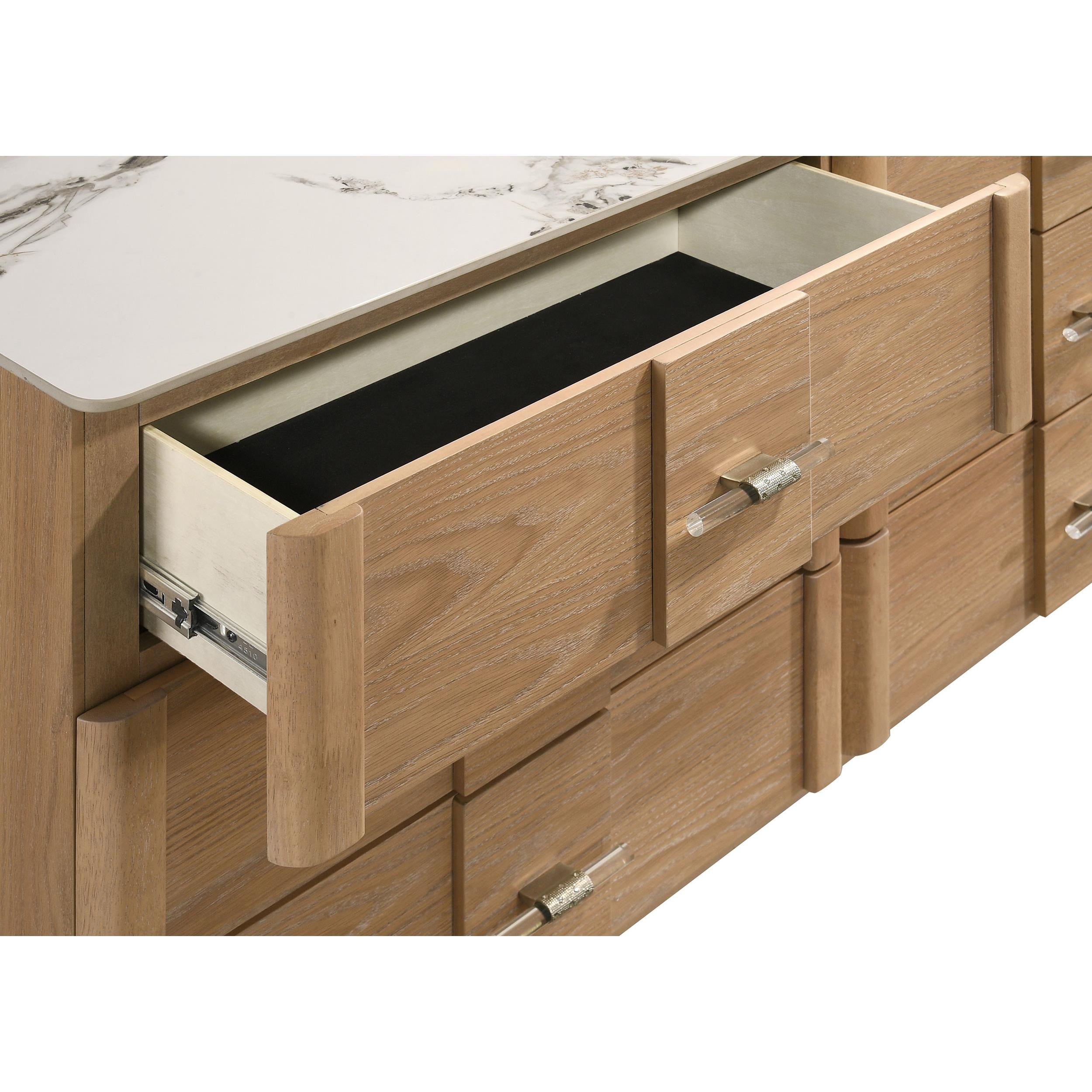  Coaster Furniture Leanne 223133 6-drawer Sinter Stone Top Dresser Cabinet - Light Oak IMAGE 13