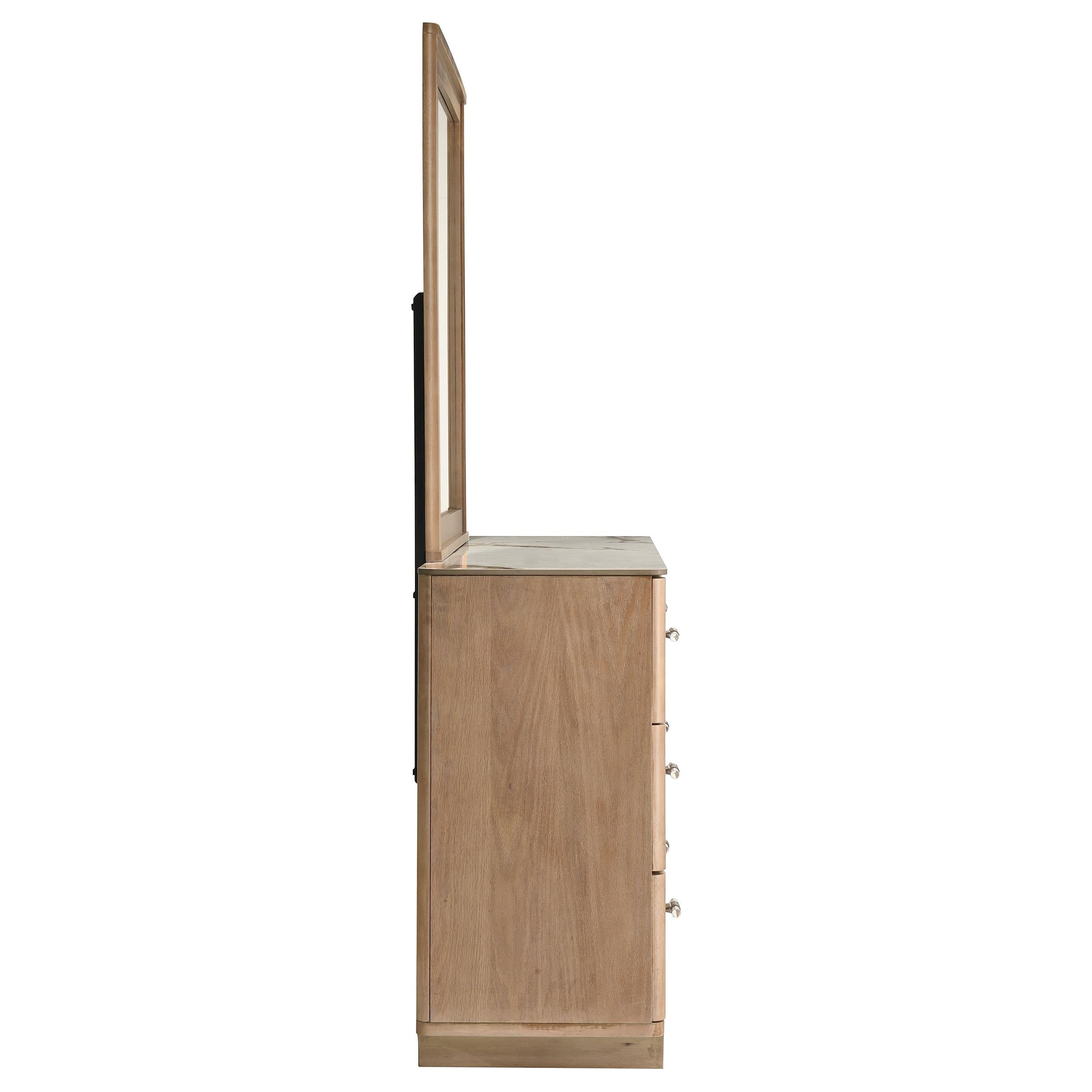  Coaster Furniture Leanne 223133M 6-drawer Sinter Stone Top Dresser and Mirror - Light Oak IMAGE 12