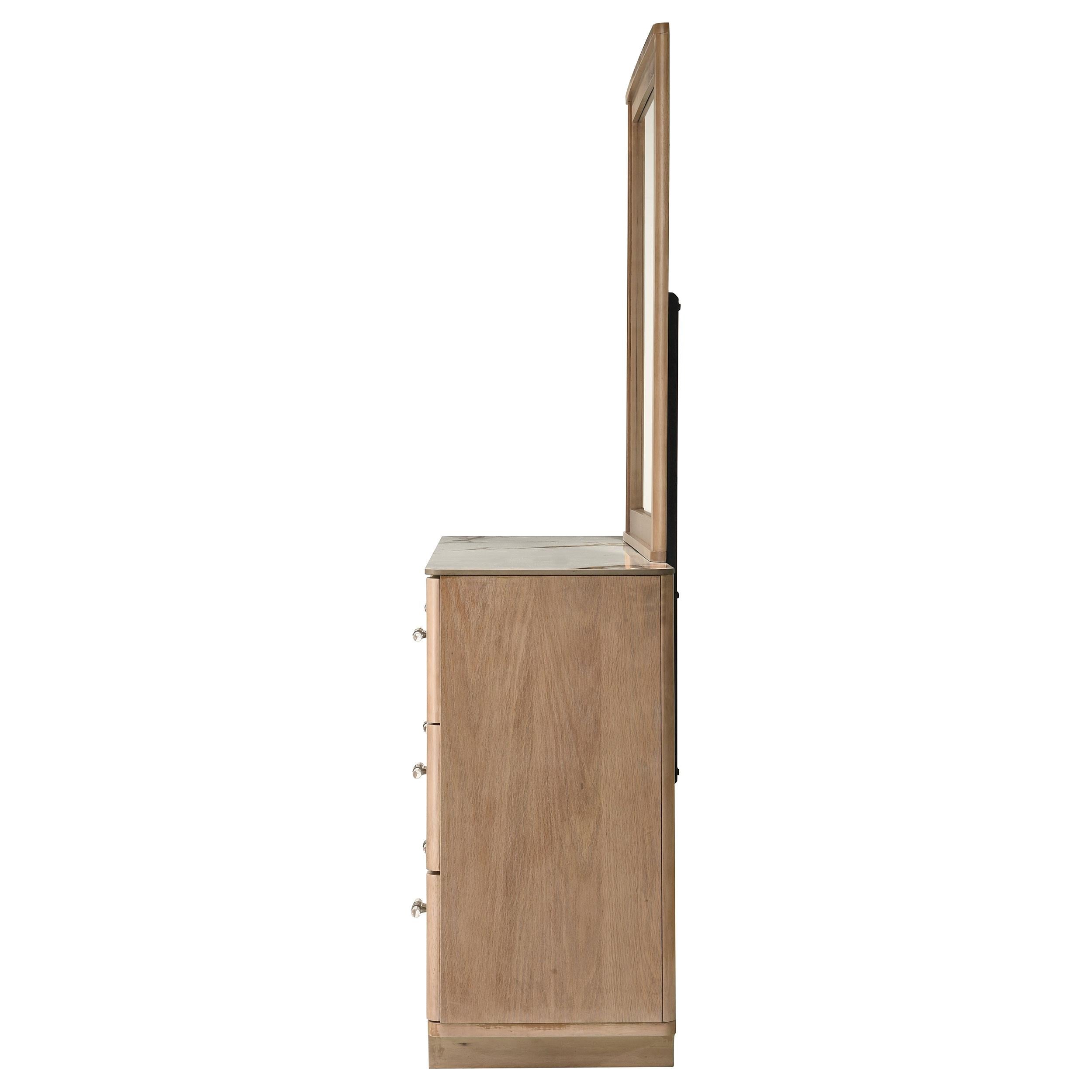  Coaster Furniture Leanne 223133M 6-drawer Sinter Stone Top Dresser and Mirror - Light Oak IMAGE 14