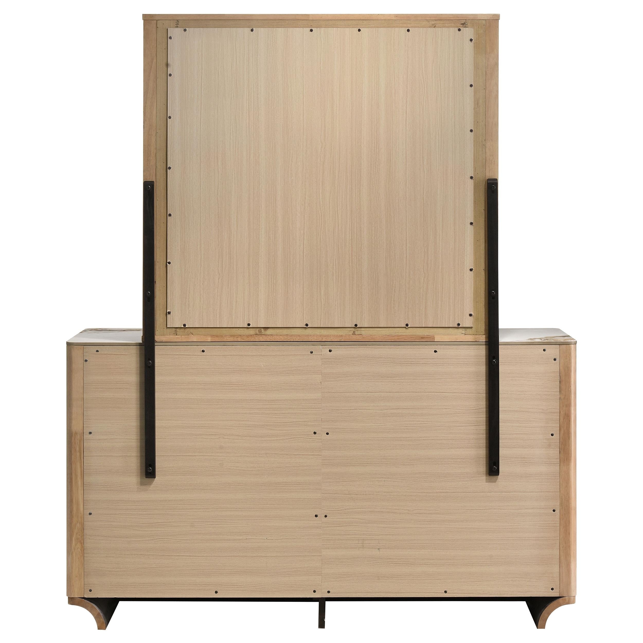  Coaster Furniture Leanne 223133M 6-drawer Sinter Stone Top Dresser and Mirror - Light Oak IMAGE 6