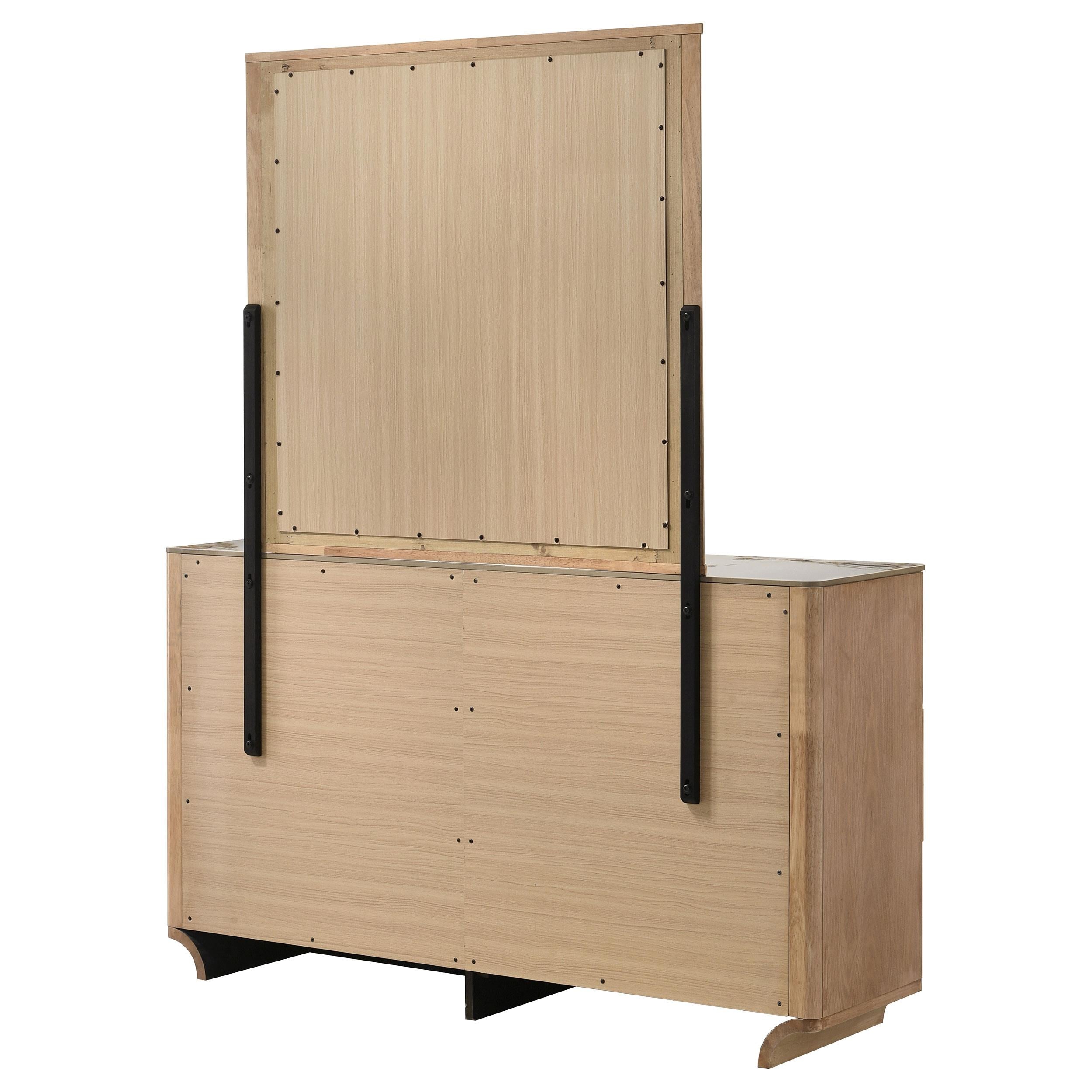  Coaster Furniture Leanne 223133M 6-drawer Sinter Stone Top Dresser and Mirror - Light Oak IMAGE 9