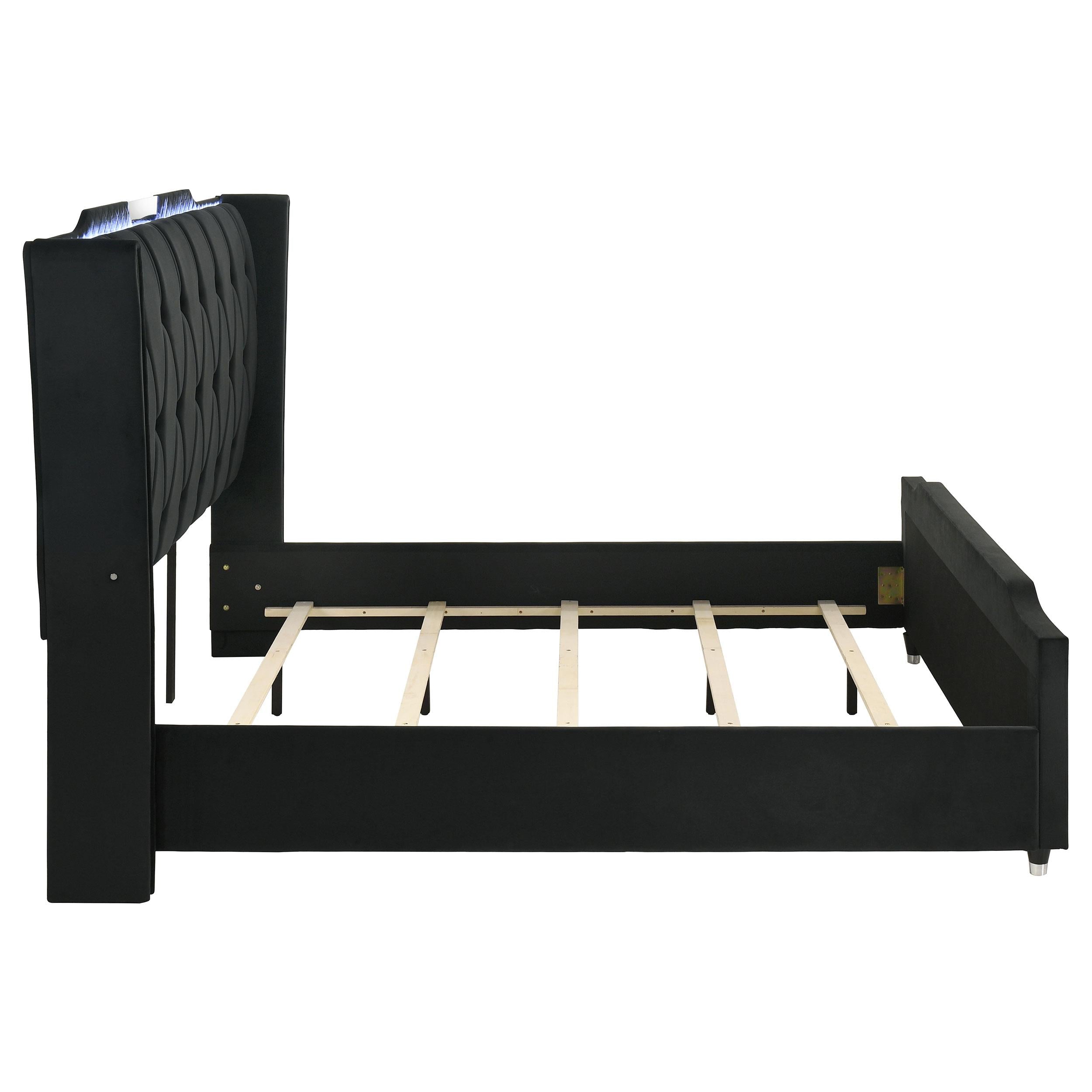  Coaster Furniture Lorient 223161KE Eastern King LED Upholstered Bed - Black IMAGE 9