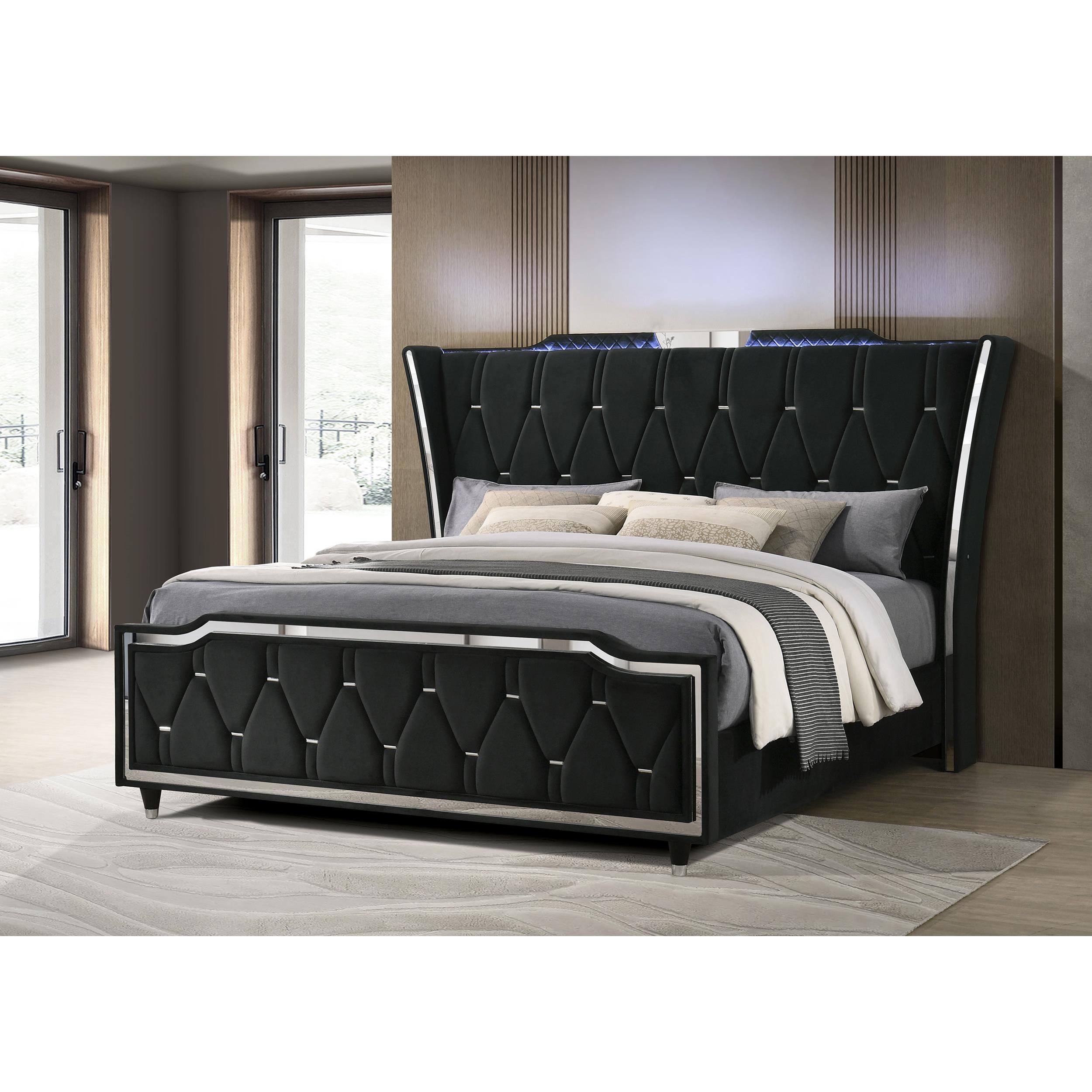  Coaster Furniture Lorient 223161KW California King LED Upholstered Bed - Black IMAGE 10