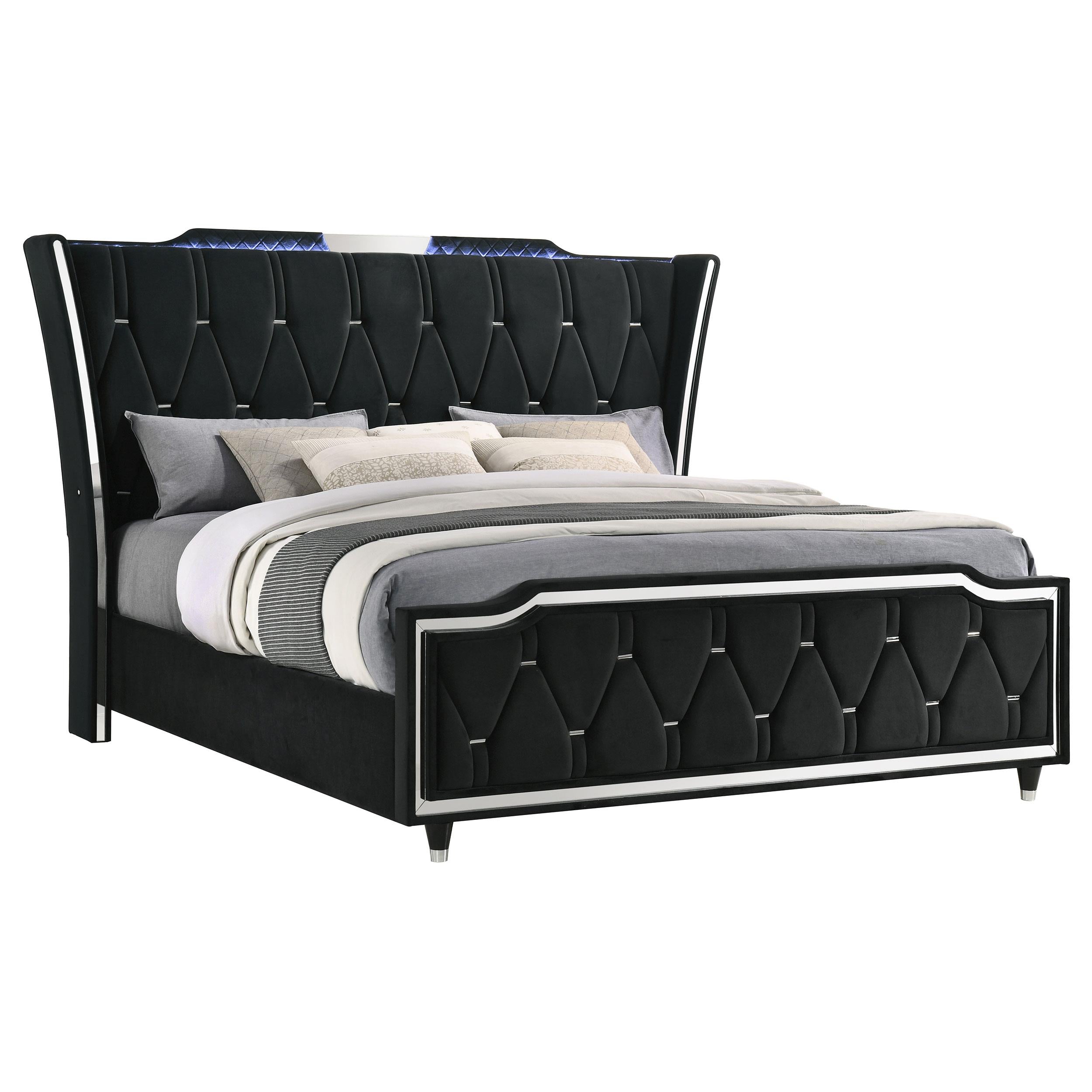  Coaster Furniture Lorient 223161KW California King LED Upholstered Bed - Black IMAGE 11