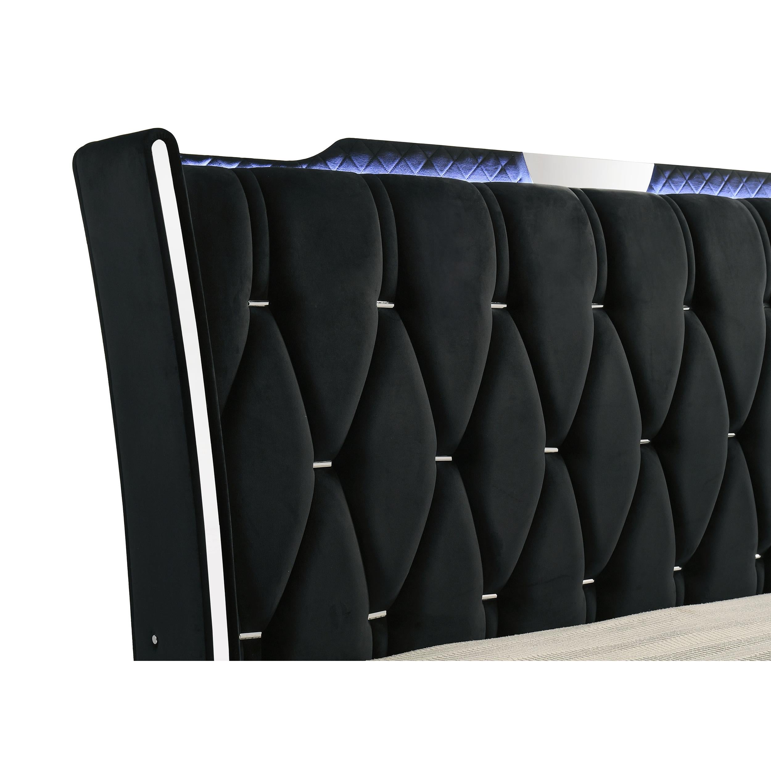  Coaster Furniture Lorient 223161KW California King LED Upholstered Bed - Black IMAGE 3