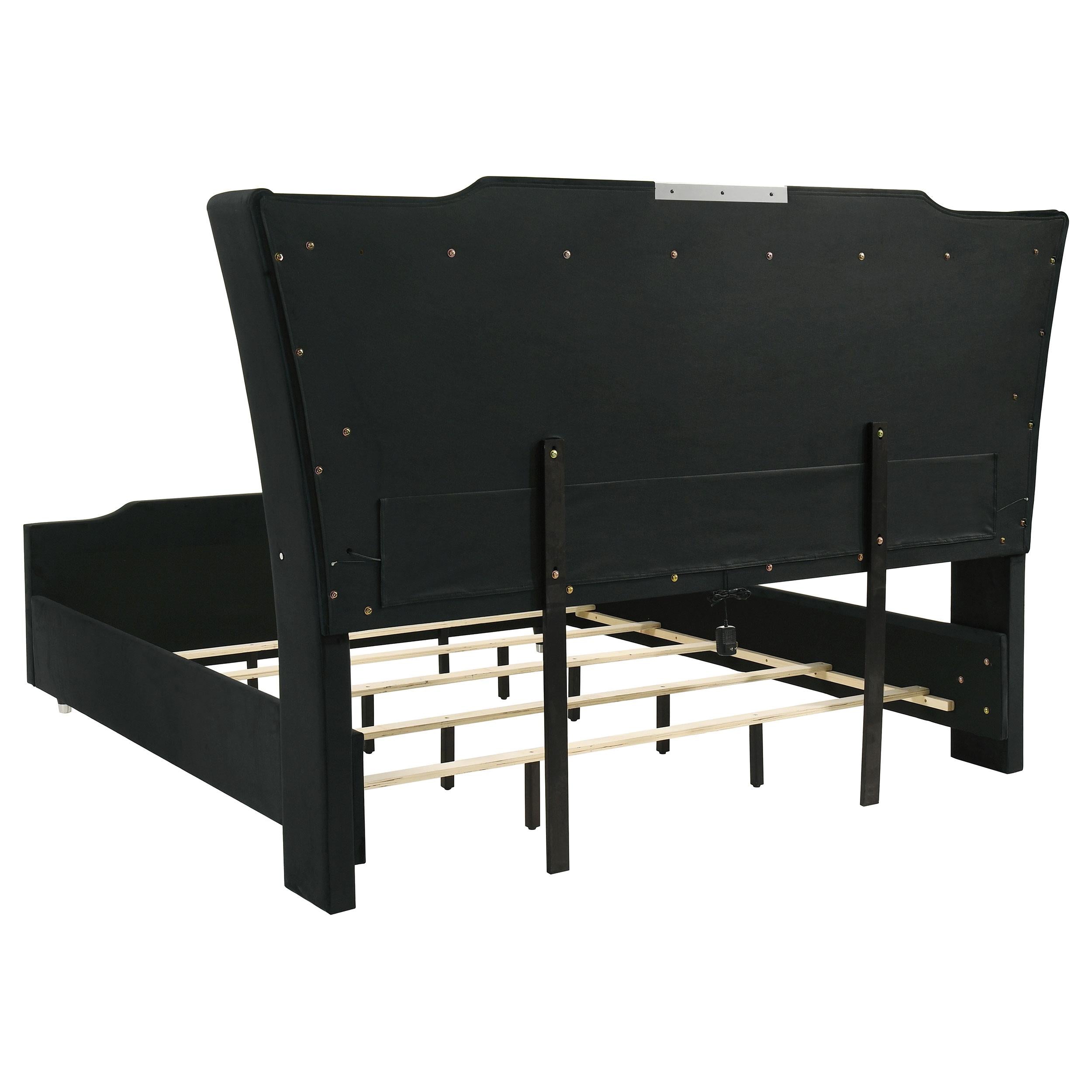  Coaster Furniture Lorient 223161KW California King LED Upholstered Bed - Black IMAGE 4