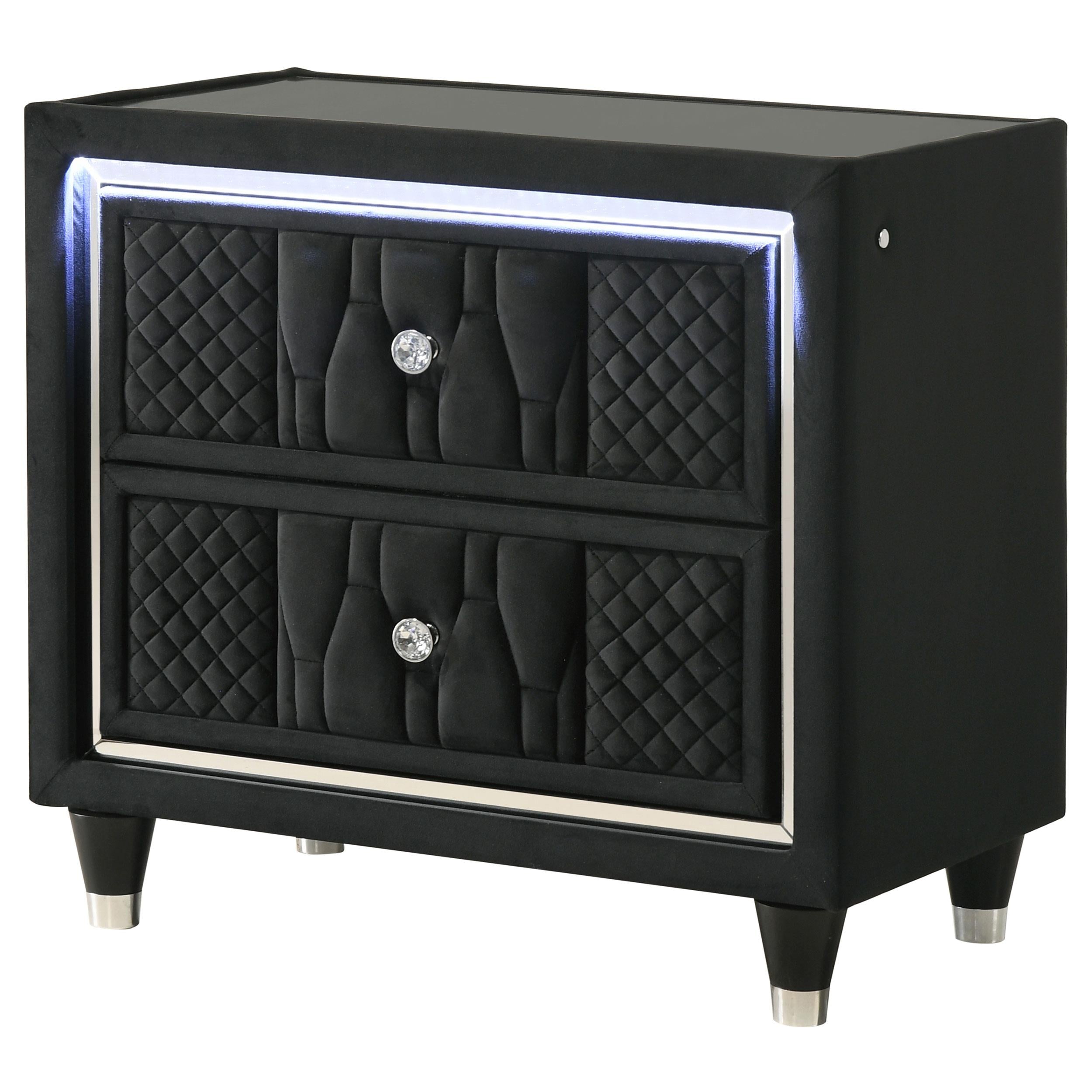  Coaster Furniture Lorient 223162 2-drawer LED Nightstand with USB - Black IMAGE 11