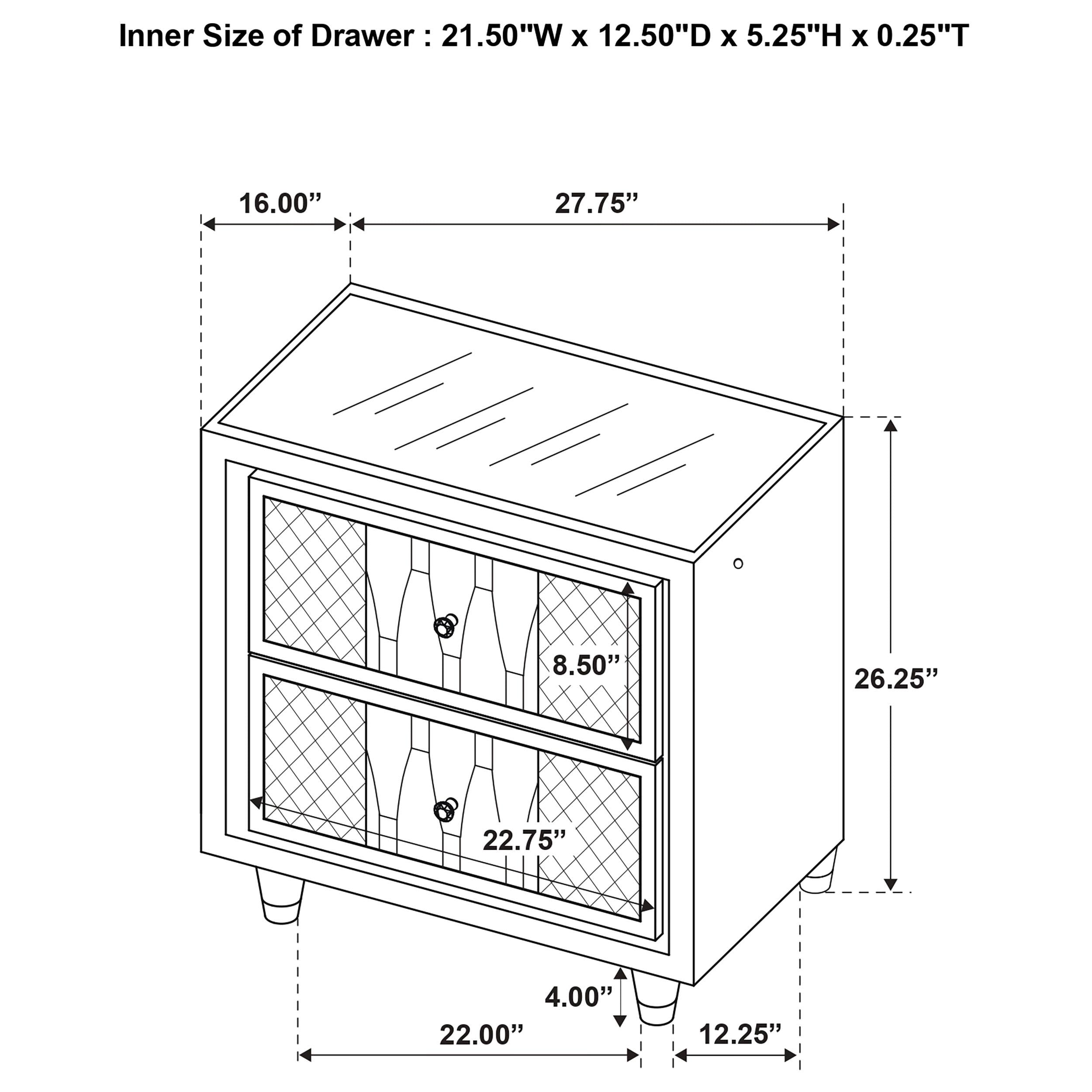  Coaster Furniture Lorient 223162 2-drawer LED Nightstand with USB - Black IMAGE 12