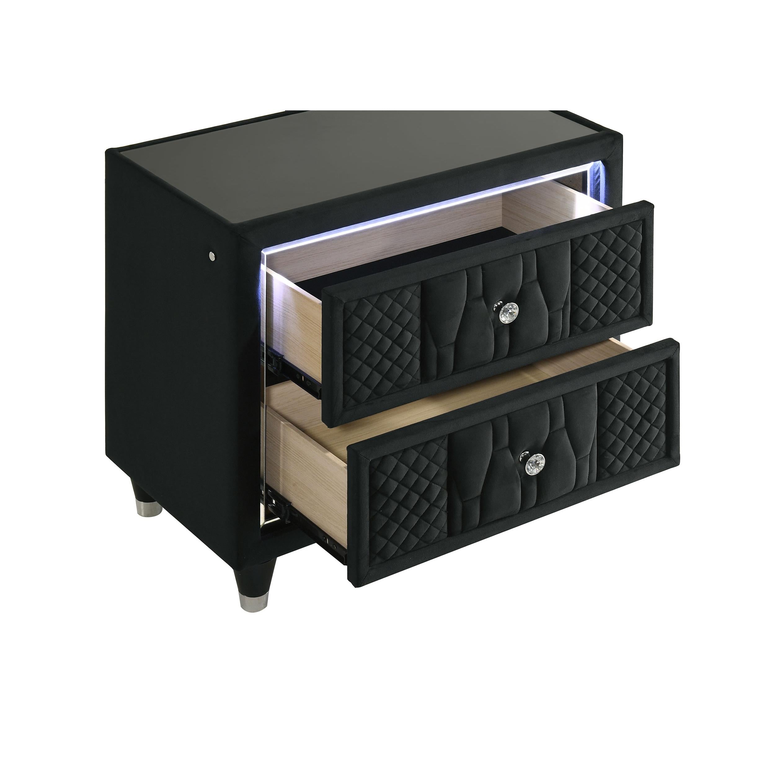  Coaster Furniture Lorient 223162 2-drawer LED Nightstand with USB - Black IMAGE 13