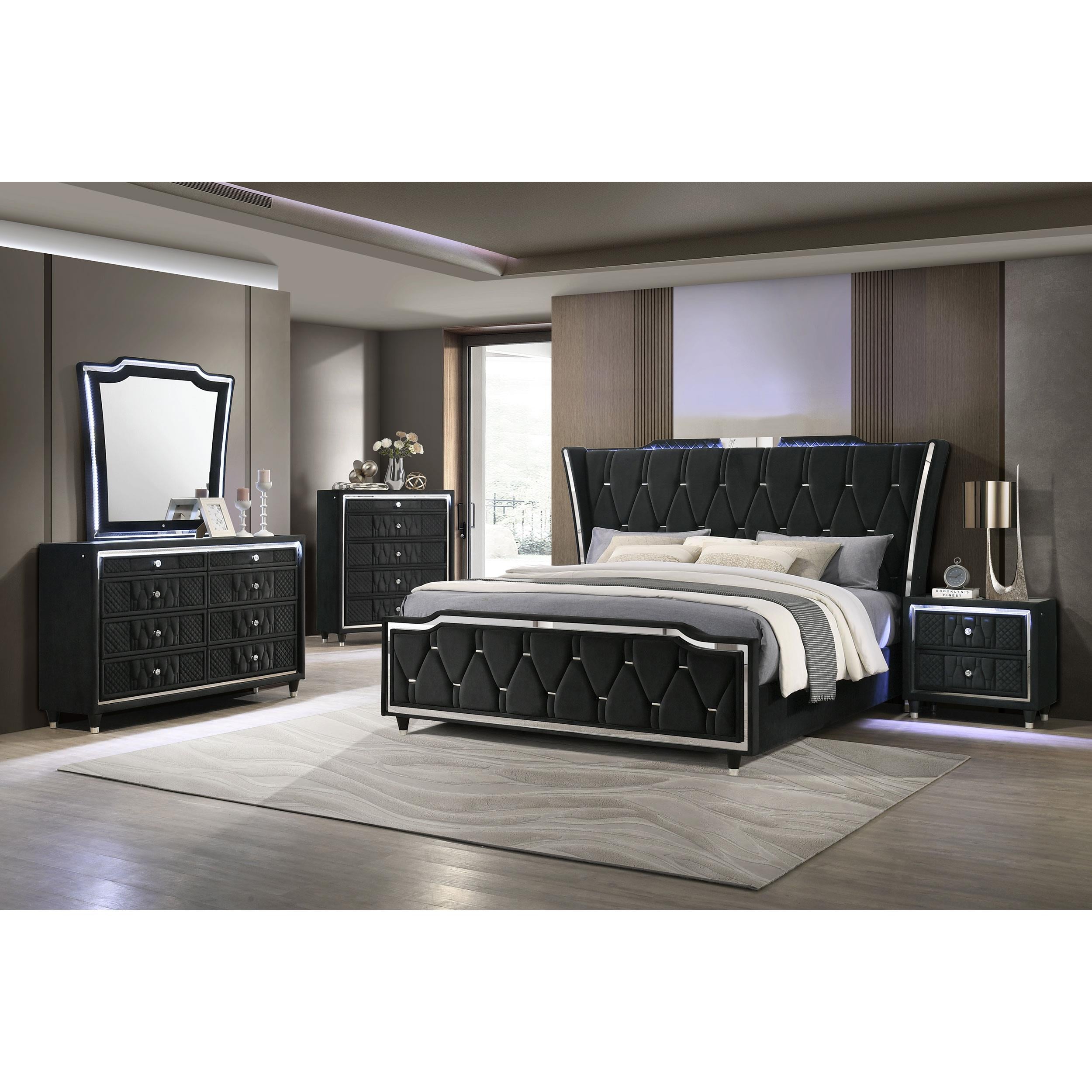  Coaster Furniture Lorient 223162 2-drawer LED Nightstand with USB - Black IMAGE 15