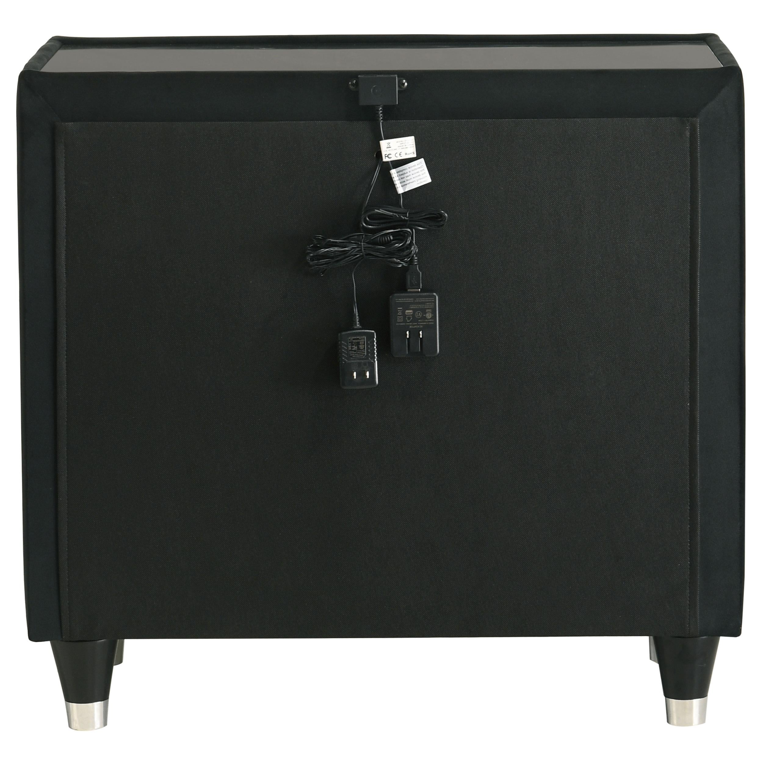  Coaster Furniture Lorient 223162 2-drawer LED Nightstand with USB - Black IMAGE 4