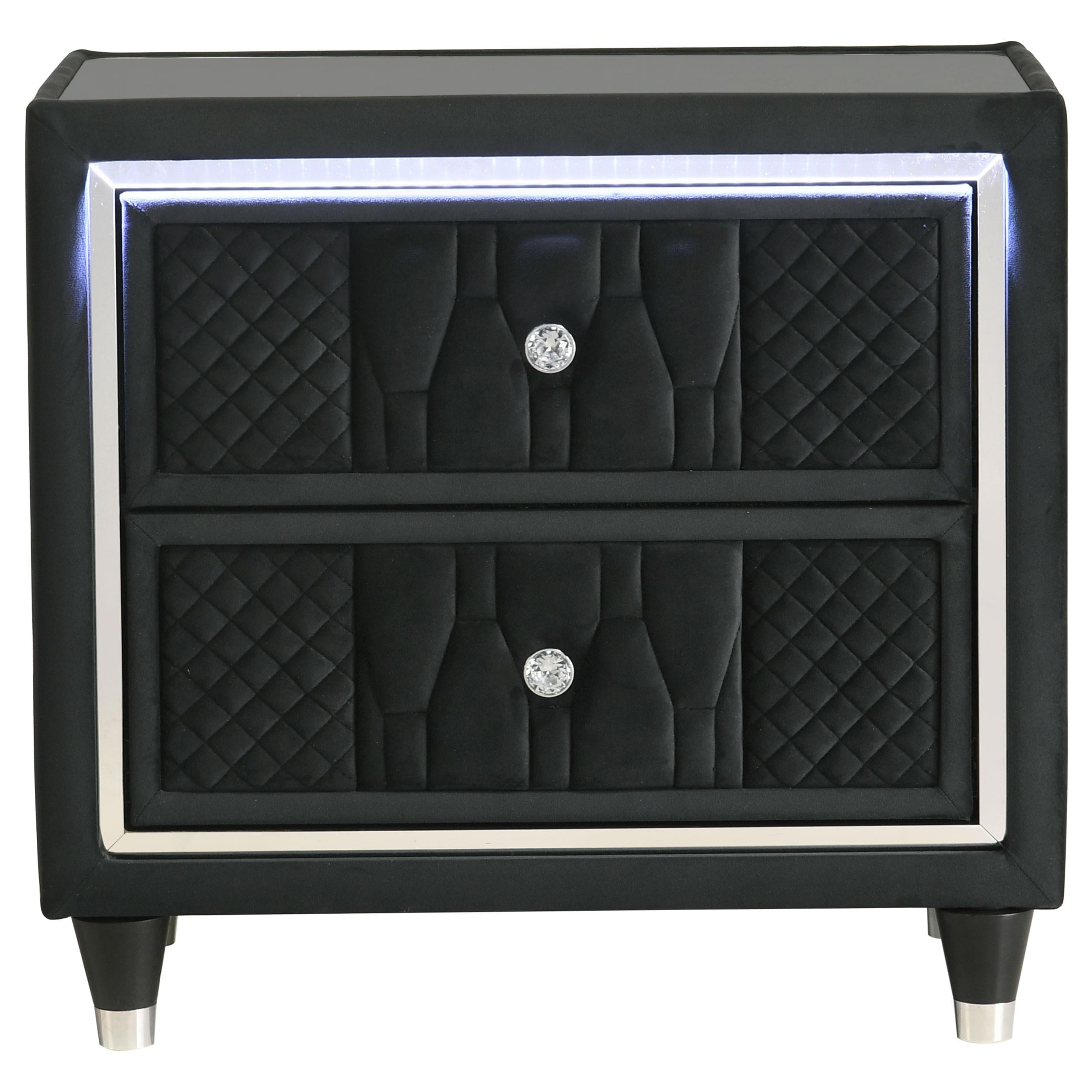  Coaster Furniture Lorient 223162 2-drawer LED Nightstand with USB - Black IMAGE 8