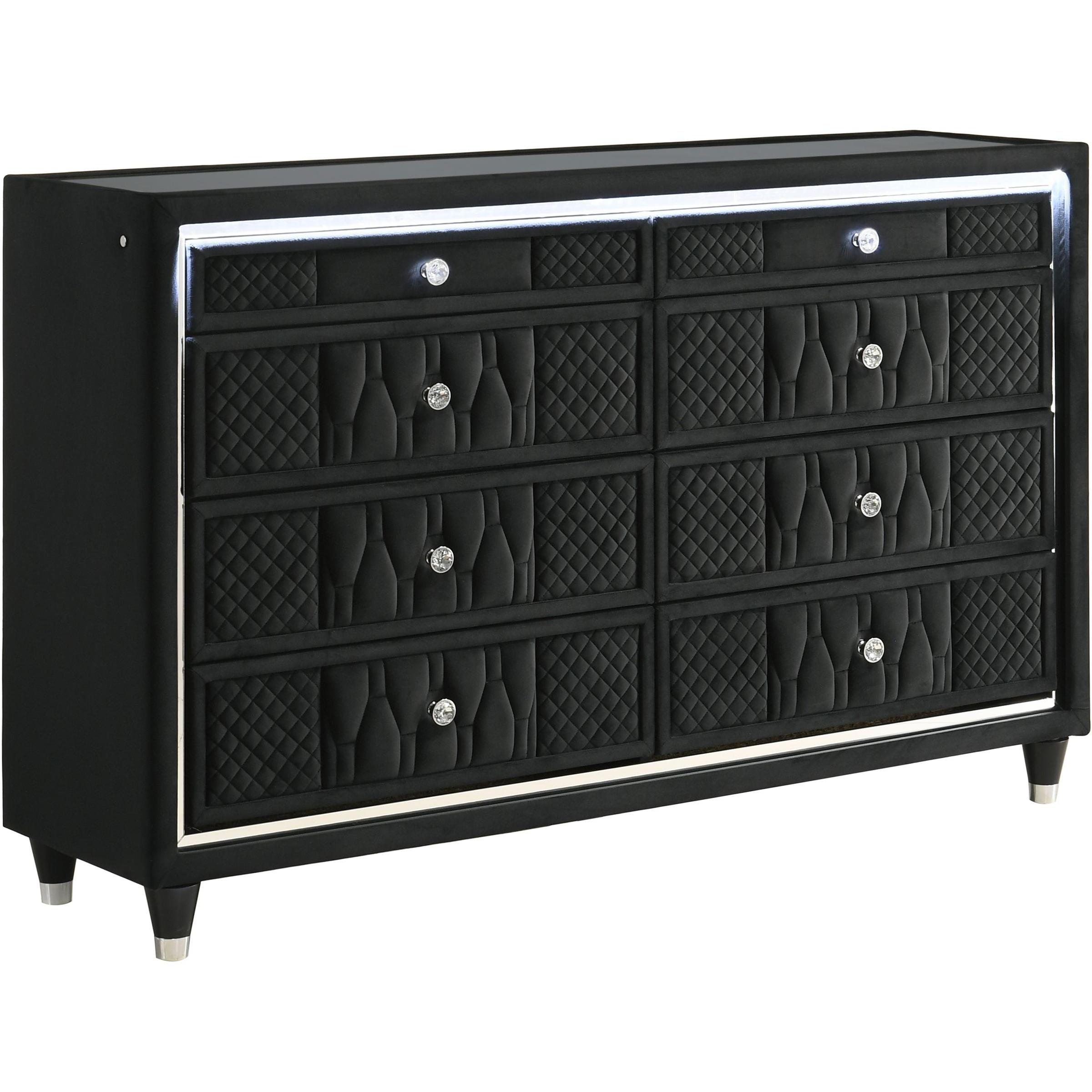  Coaster Furniture Lorient 223163 8-drawer LED Bedroom Dresser Cabinet - Black IMAGE 1