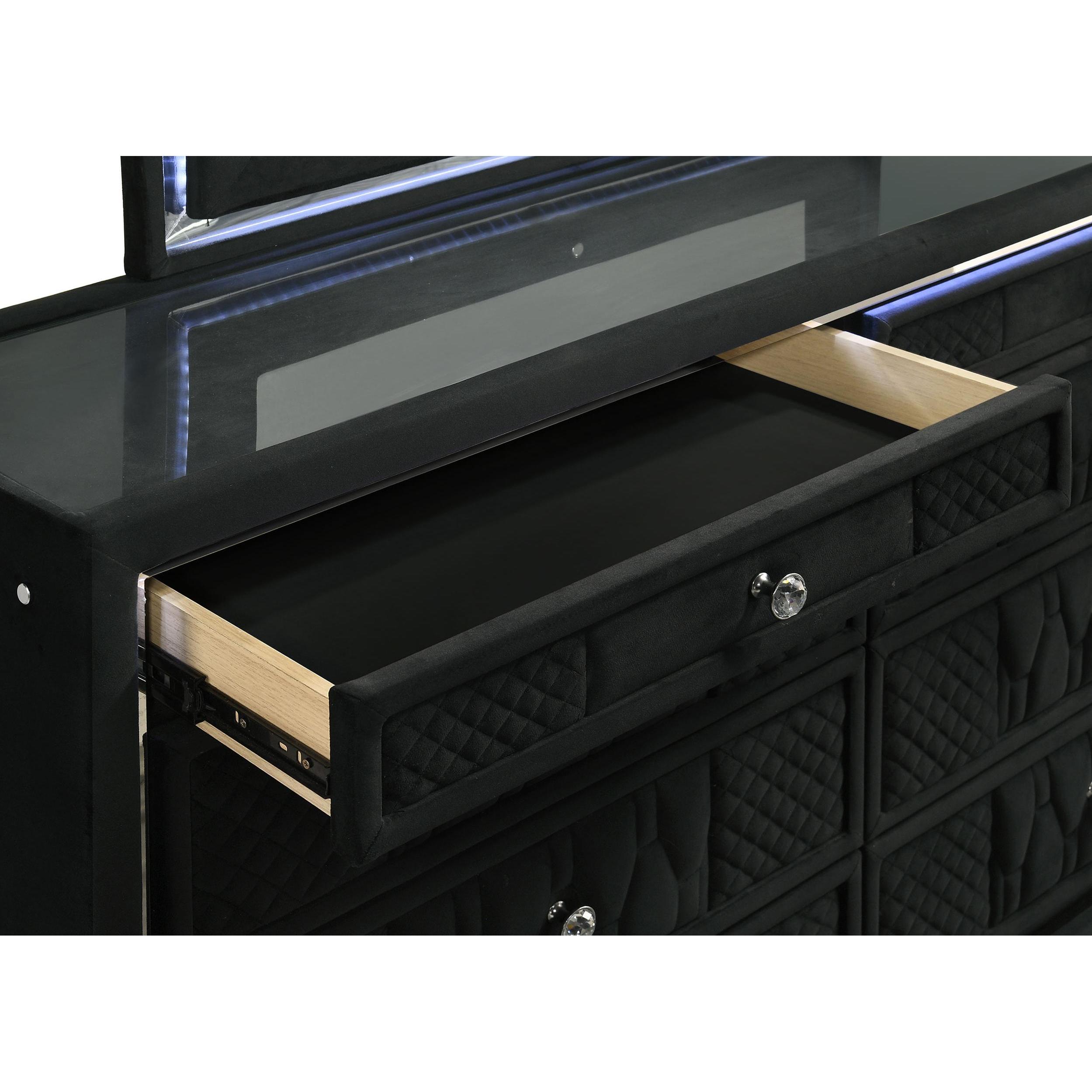  Coaster Furniture Lorient 223163 8-drawer LED Bedroom Dresser Cabinet - Black IMAGE 11