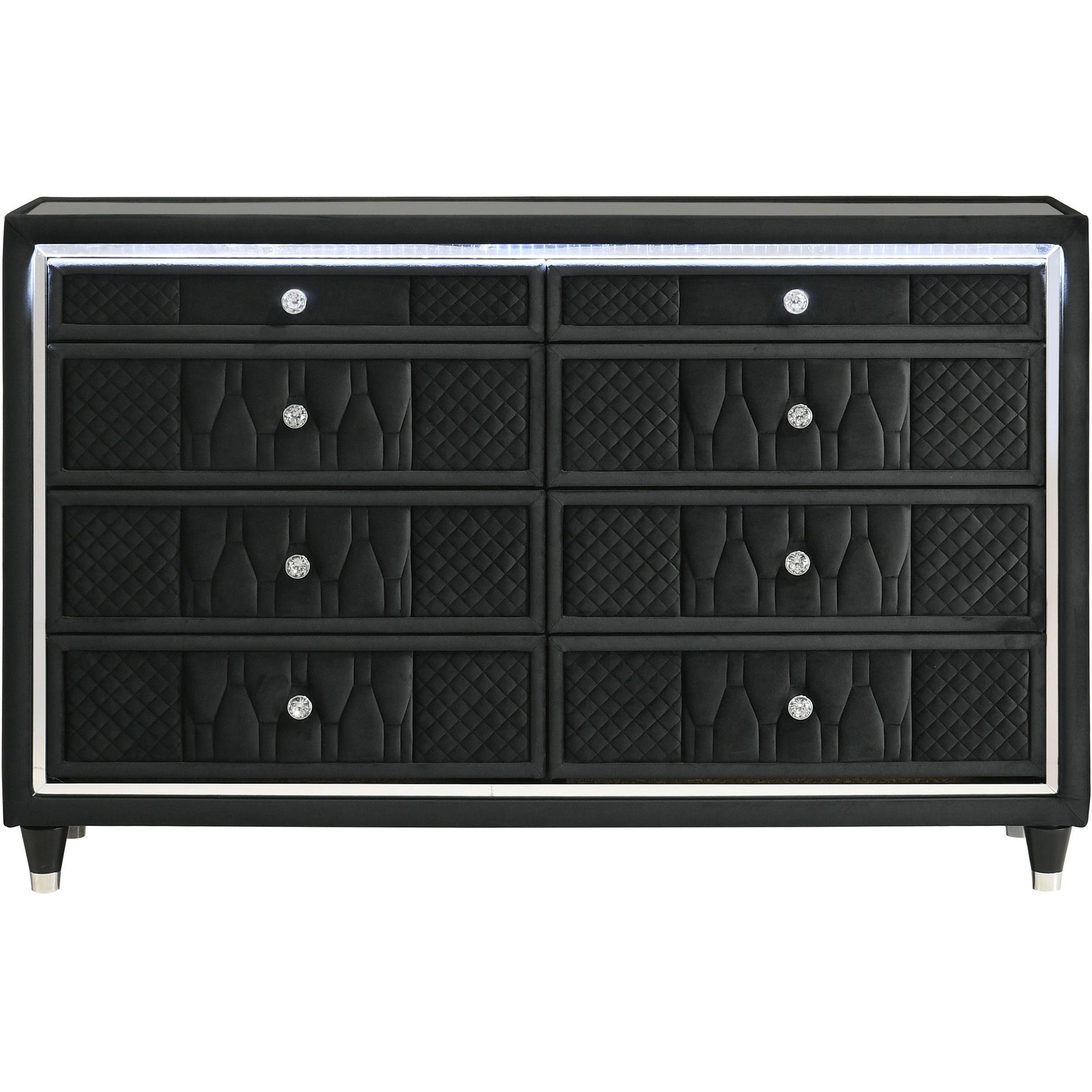  Coaster Furniture Lorient 223163 8-drawer LED Bedroom Dresser Cabinet - Black IMAGE 3