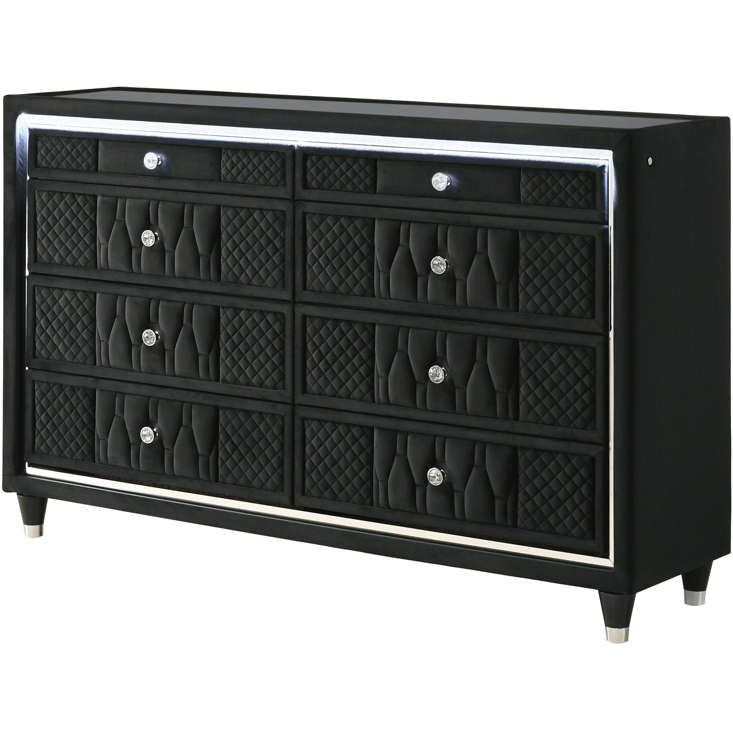  Coaster Furniture Lorient 223163 8-drawer LED Bedroom Dresser Cabinet - Black IMAGE 4