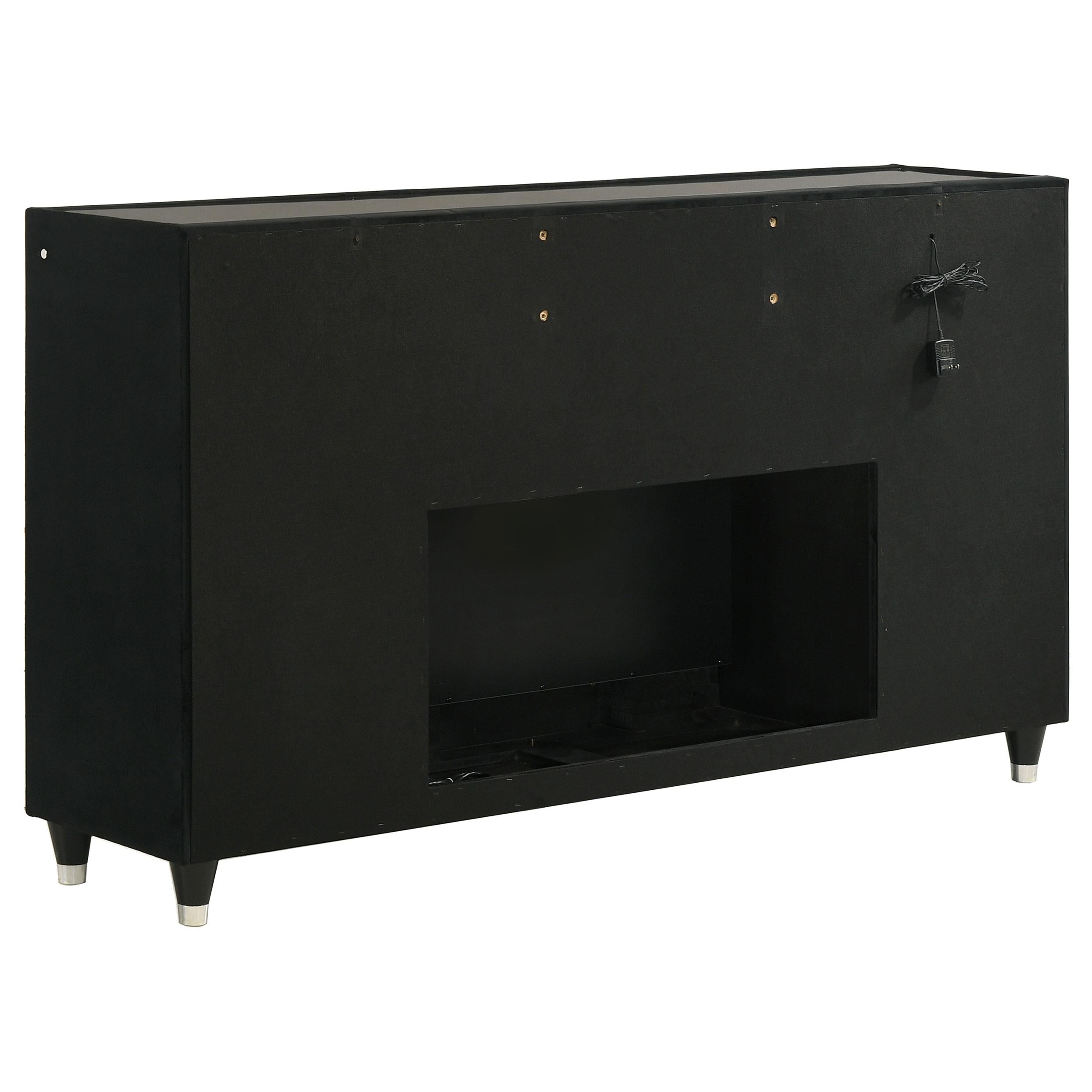  Coaster Furniture Lorient 223163FB 8-drawer LED Bedroom Flame Box Dresser - Black IMAGE 2