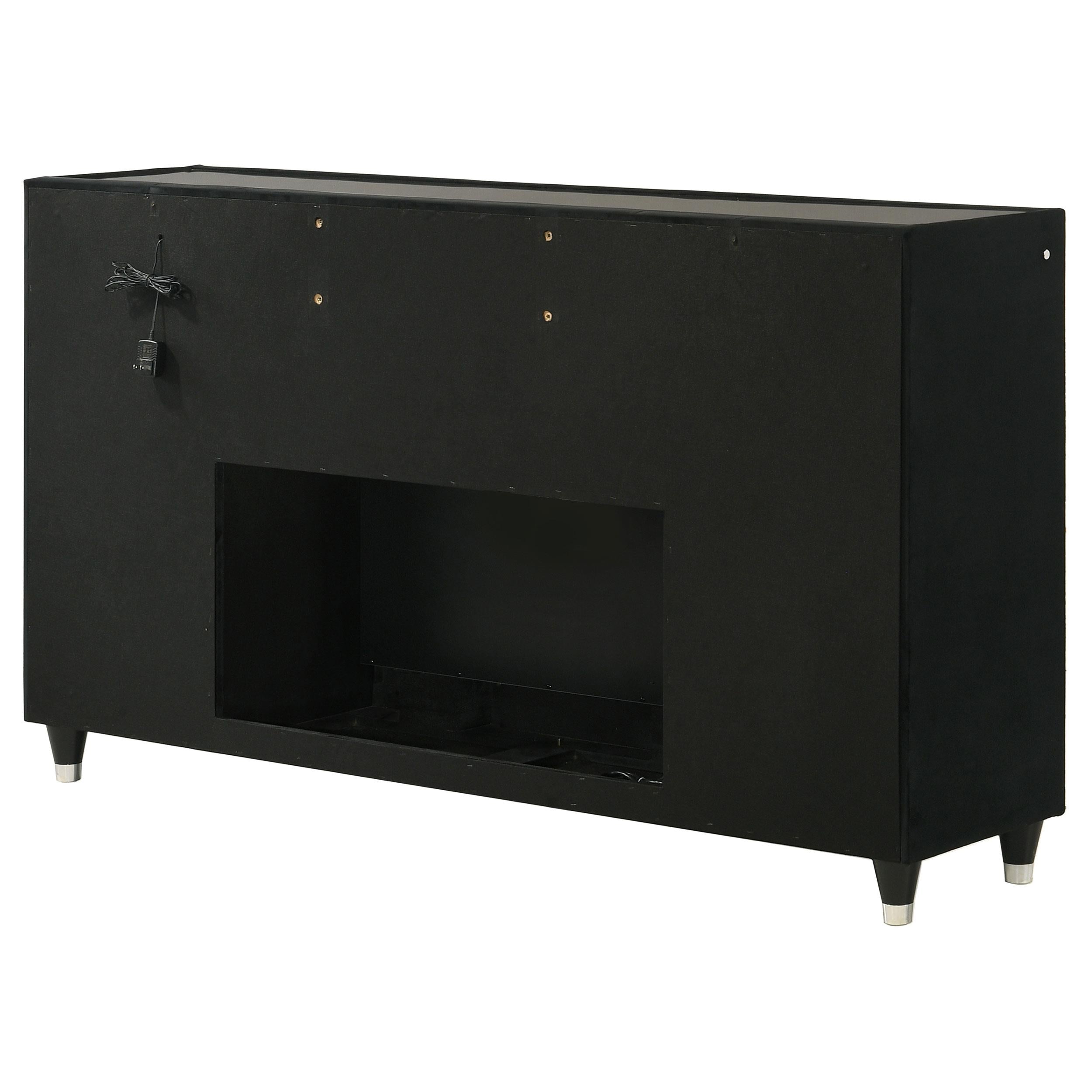  Coaster Furniture Lorient 223163FB 8-drawer LED Bedroom Flame Box Dresser - Black IMAGE 7