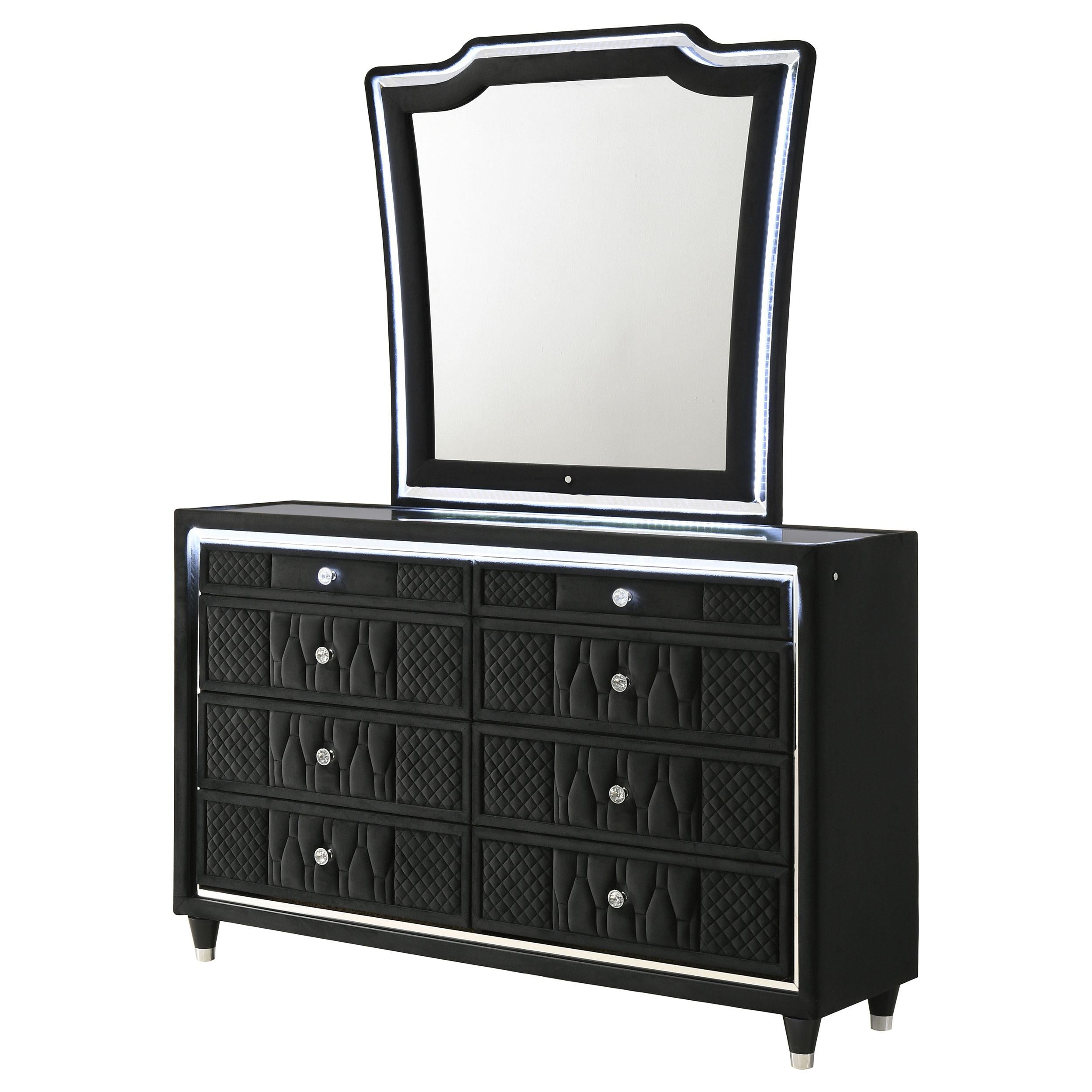  Coaster Furniture Lorient 223163M 8-drawer LED Dresser with Mirror - Black IMAGE 10