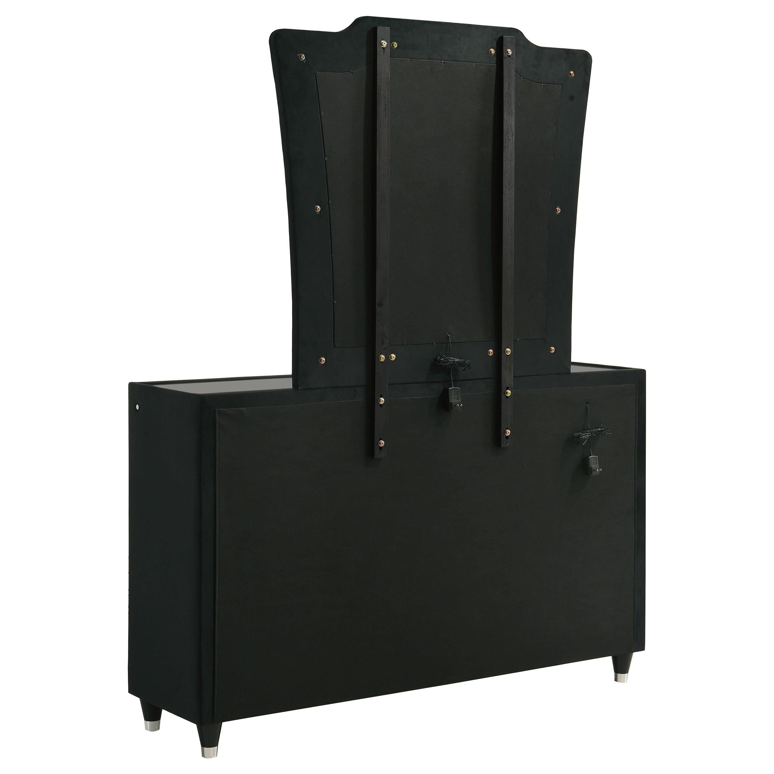  Coaster Furniture Lorient 223163M 8-drawer LED Dresser with Mirror - Black IMAGE 6