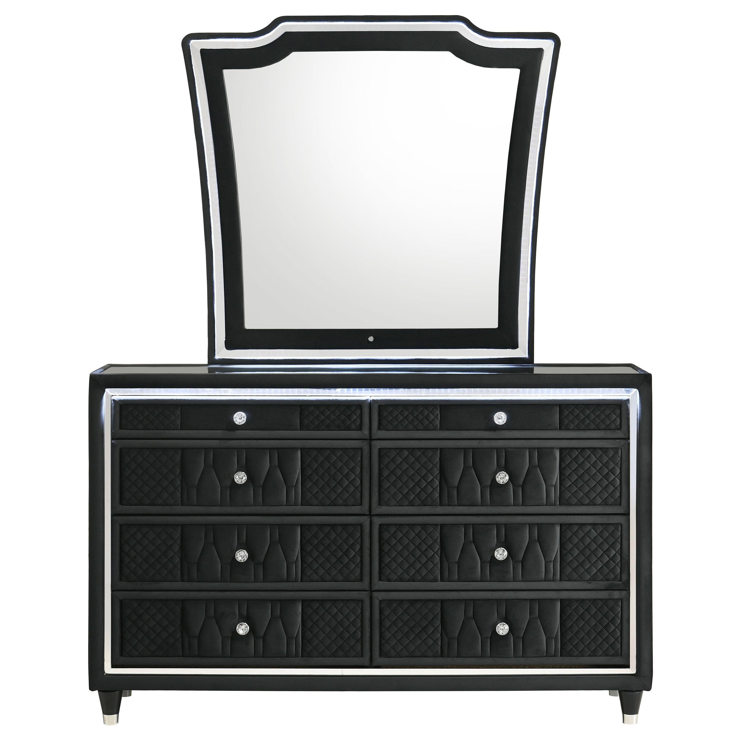  Coaster Furniture Lorient 223163M 8-drawer LED Dresser with Mirror - Black IMAGE 7