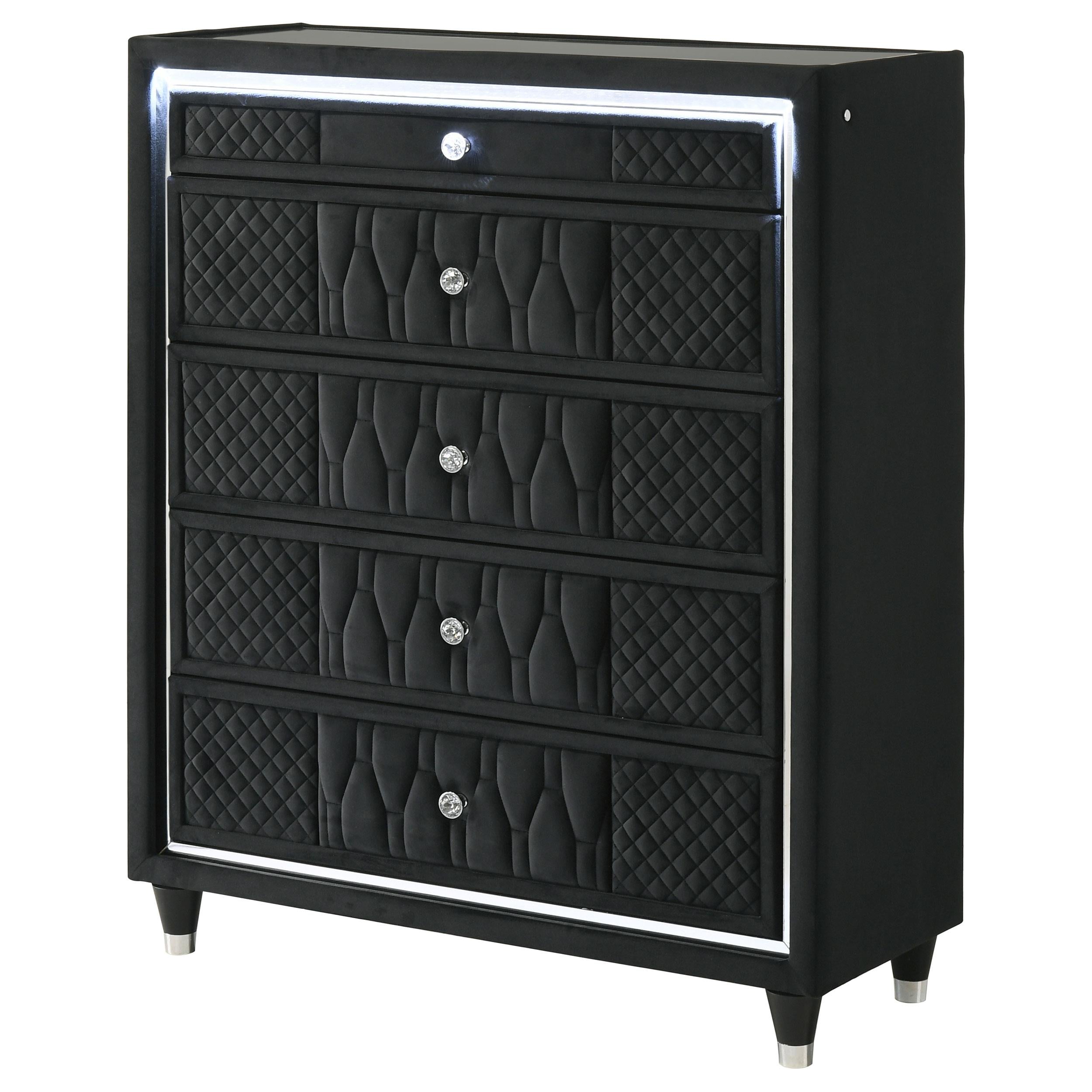  Coaster Furniture Lorient 223165 5-drawer LED Chest - Black IMAGE 11