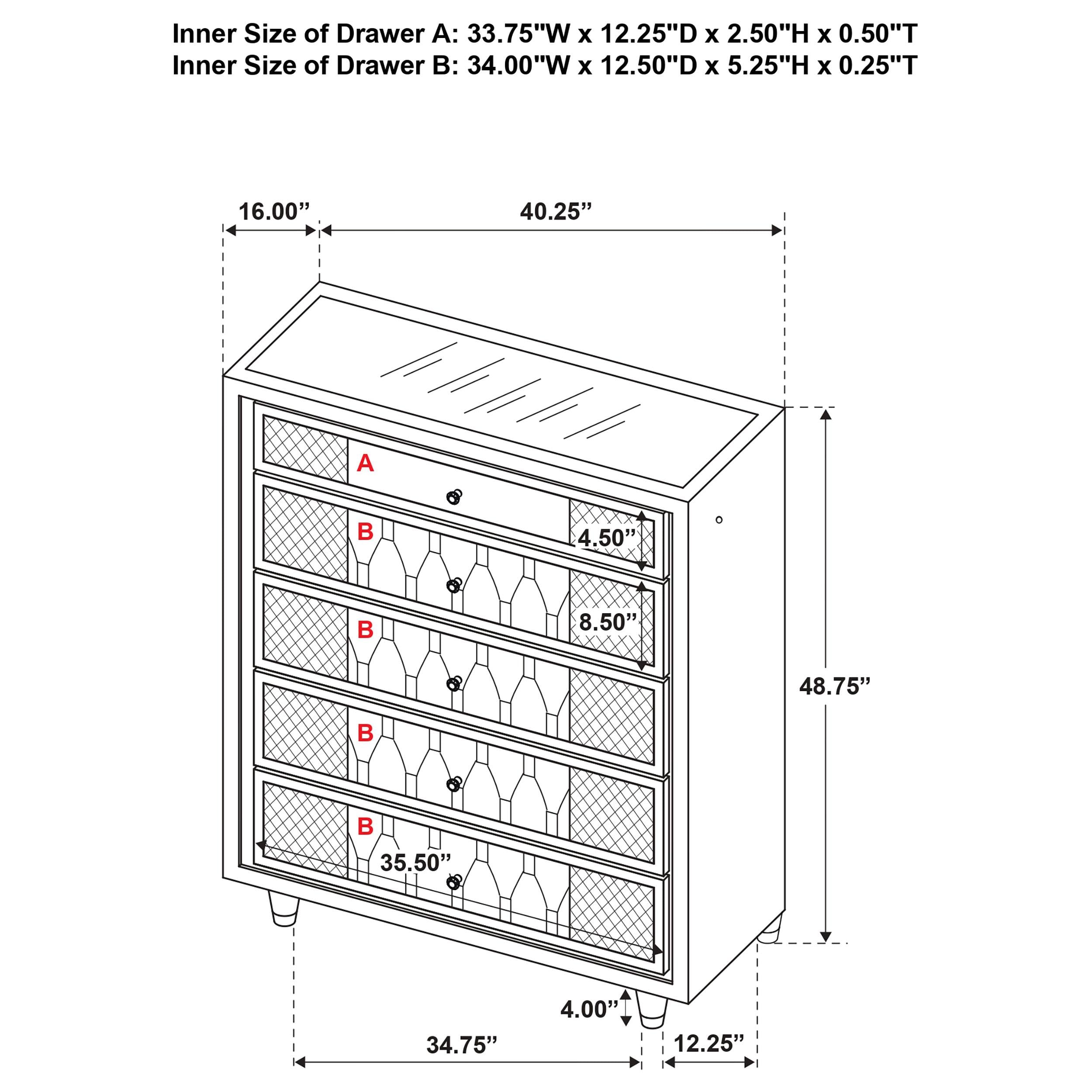  Coaster Furniture Lorient 223165 5-drawer LED Chest - Black IMAGE 13