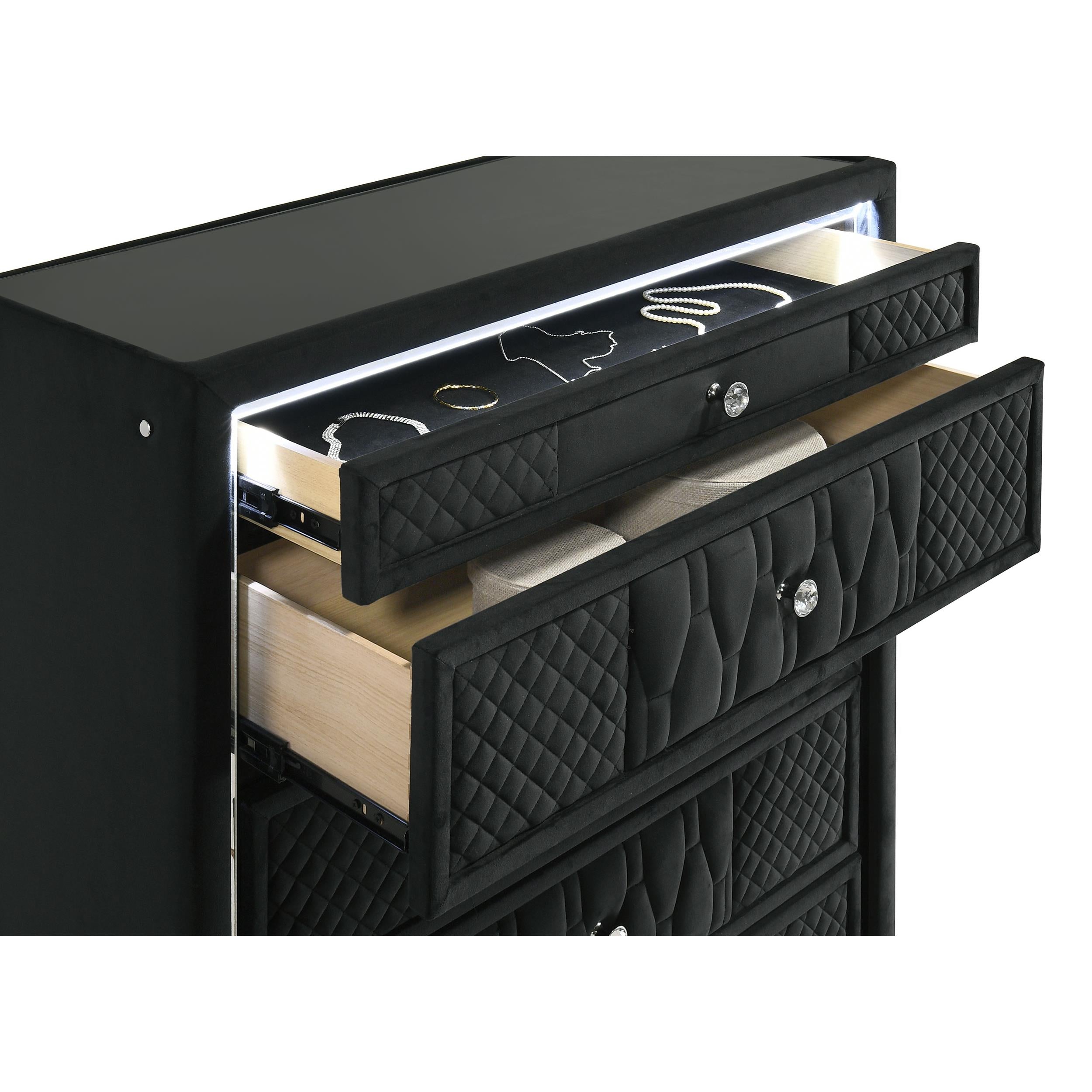  Coaster Furniture Lorient 223165 5-drawer LED Chest - Black IMAGE 3