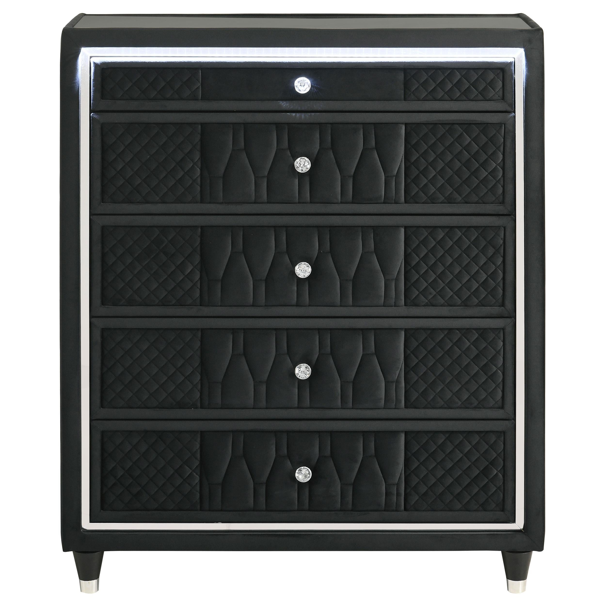  Coaster Furniture Lorient 223165 5-drawer LED Chest - Black IMAGE 8