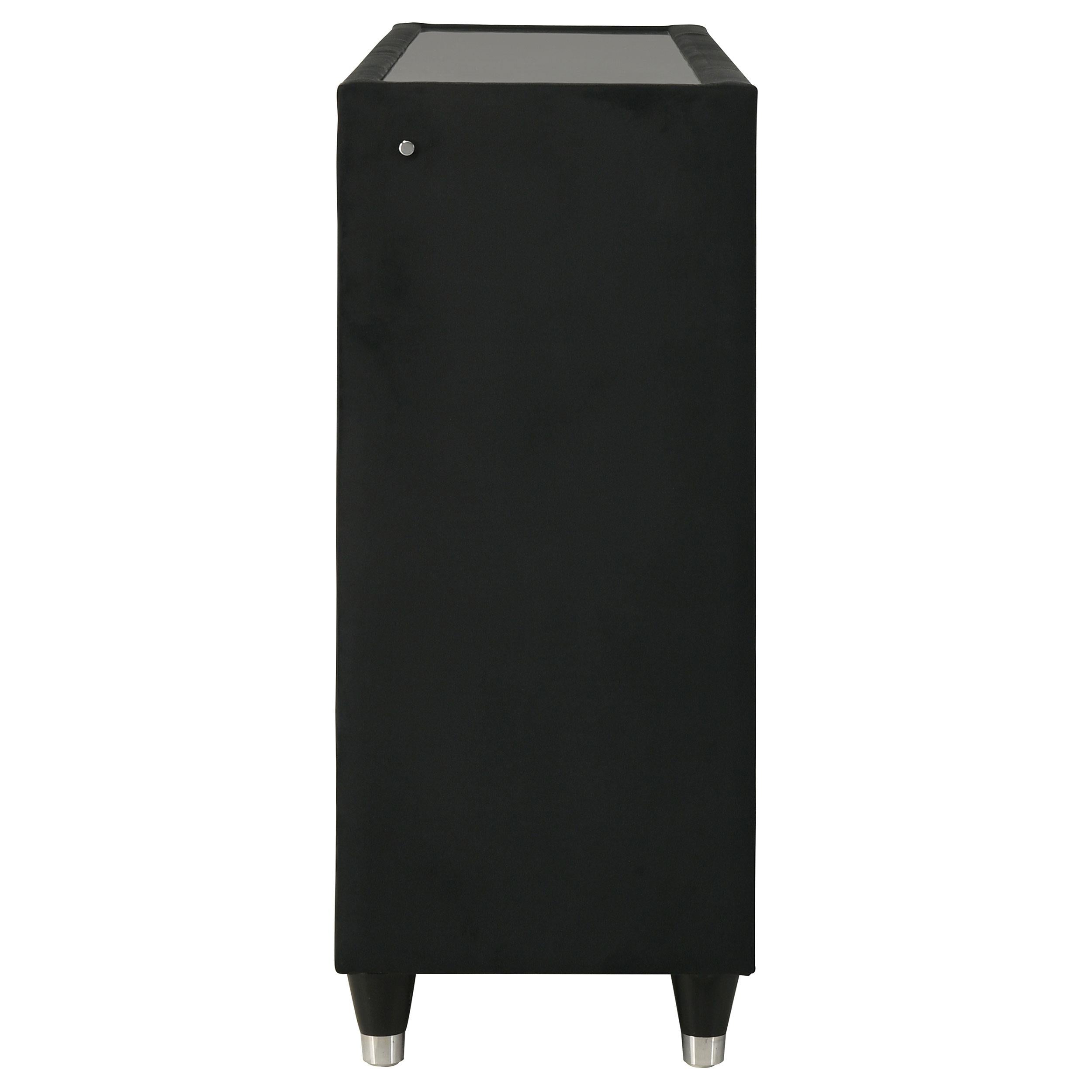  Coaster Furniture Ravenne 223193 8-drawer Velvet Upholstered LED Dresser Cabinet - Black IMAGE 13
