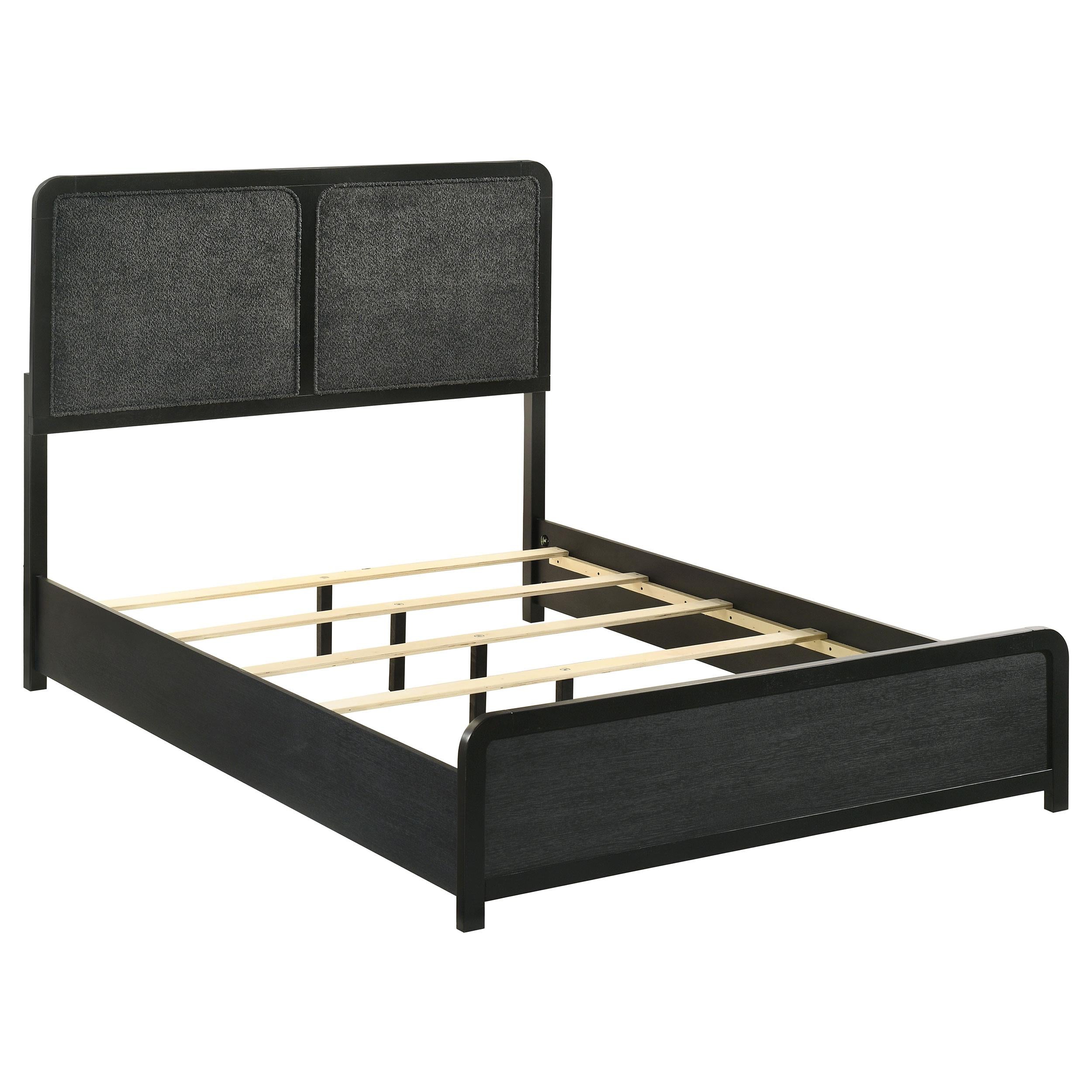  Coaster Furniture Cavelle 223661F 51-inch Upholstered Full Panel Bed - Black IMAGE 1