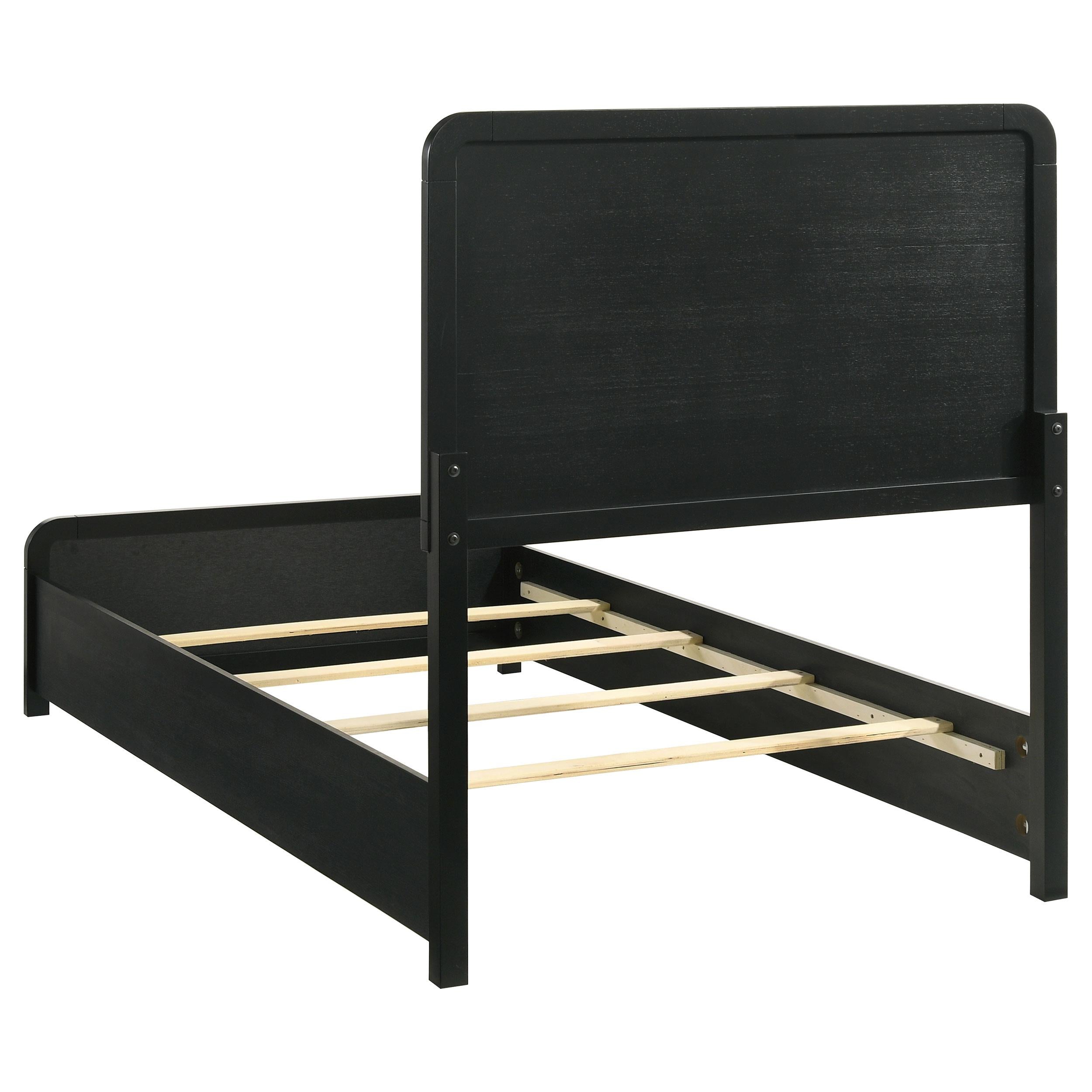  Coaster Furniture Cavelle 223661T 51-inch Upholstered Twin Panel Bed - Black IMAGE 5