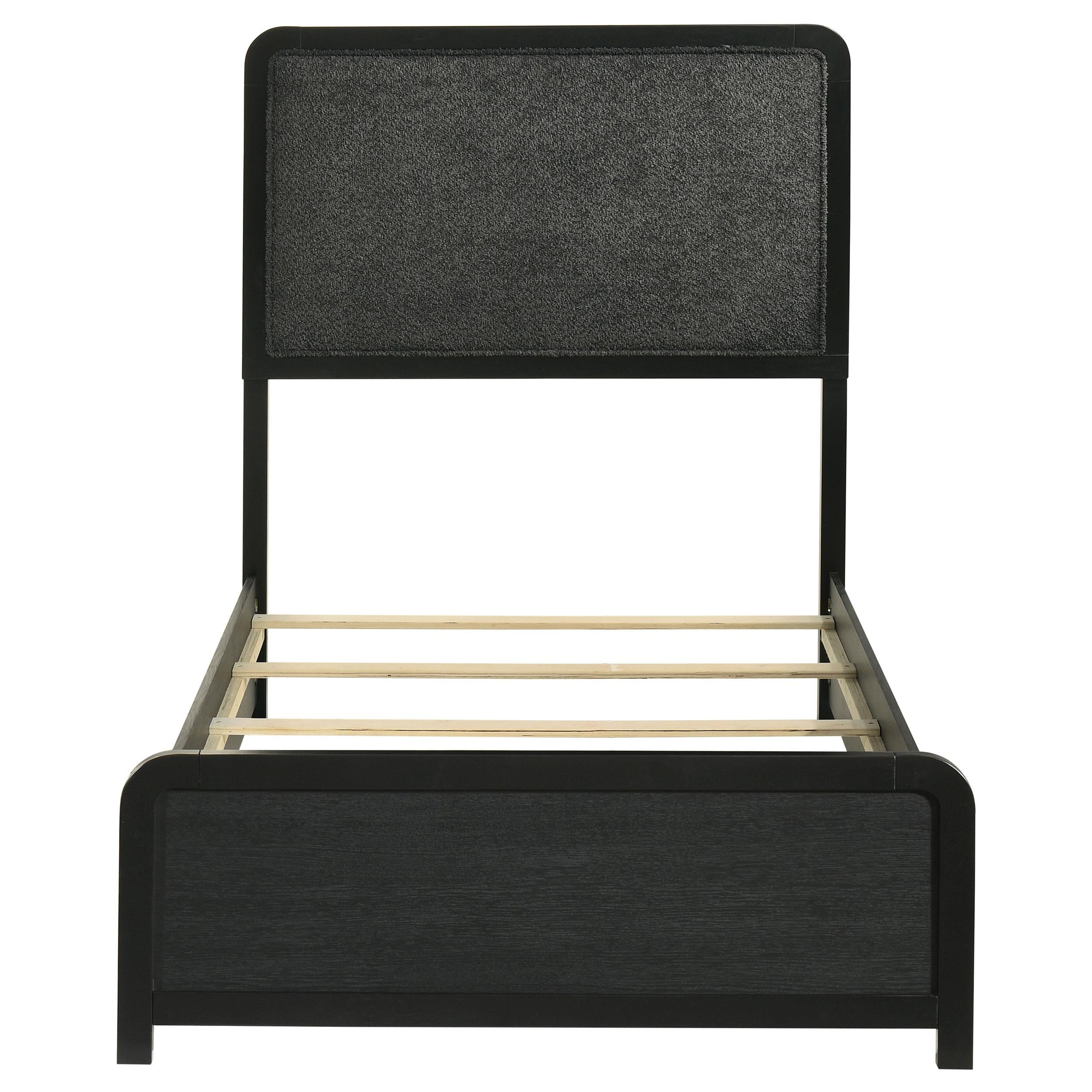 Coaster Furniture Cavelle 223661T 51-inch Upholstered Twin Panel Bed - Black IMAGE 7
