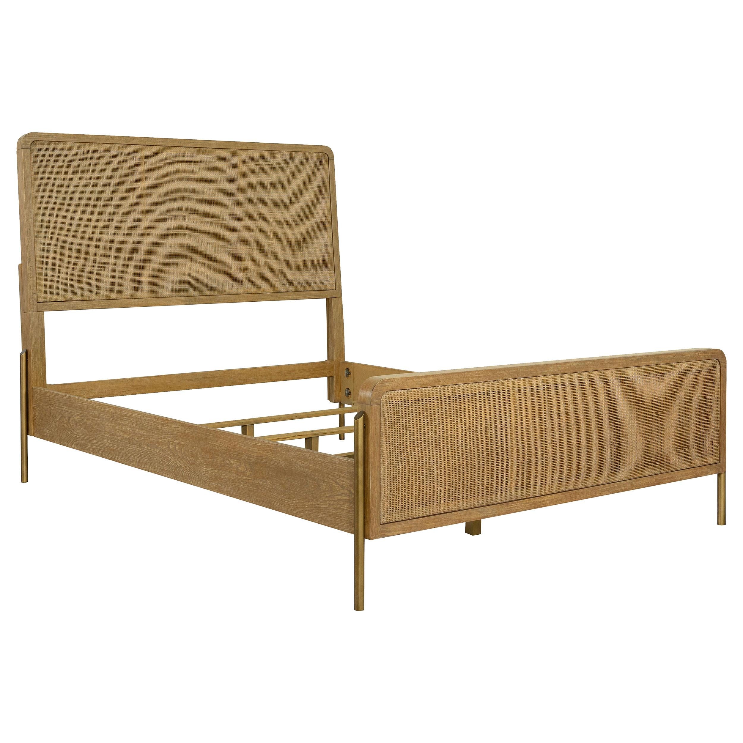  Coaster Furniture Arini 224300KW Rattan California King Panel Bed - Sand Wash/Natural IMAGE 1