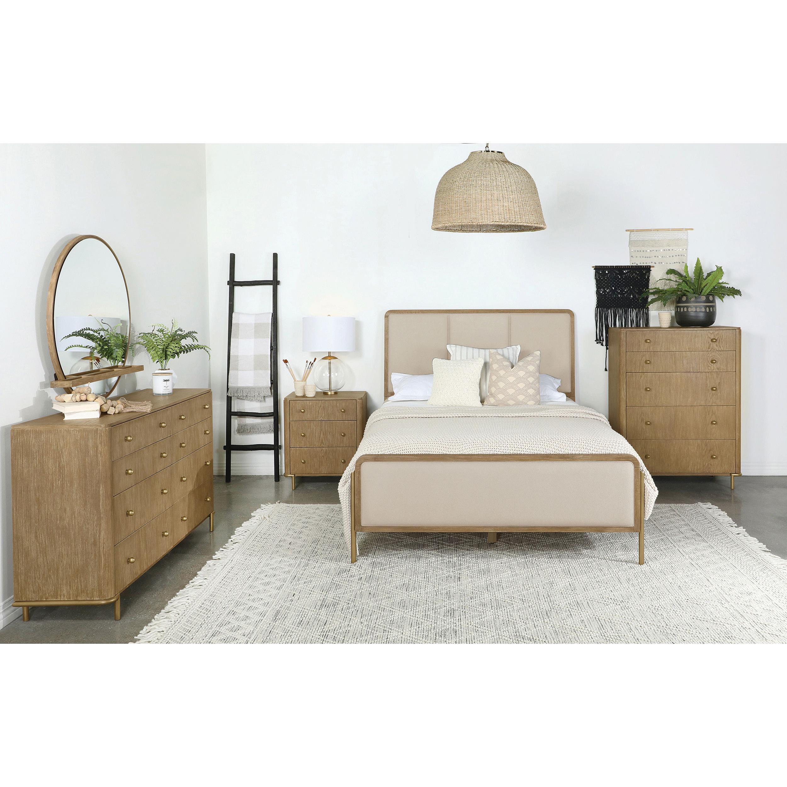  Coaster Furniture Arini 224301KECRM 56-inch Eastern King Panel Bed - Cream/Sand Wash IMAGE 7