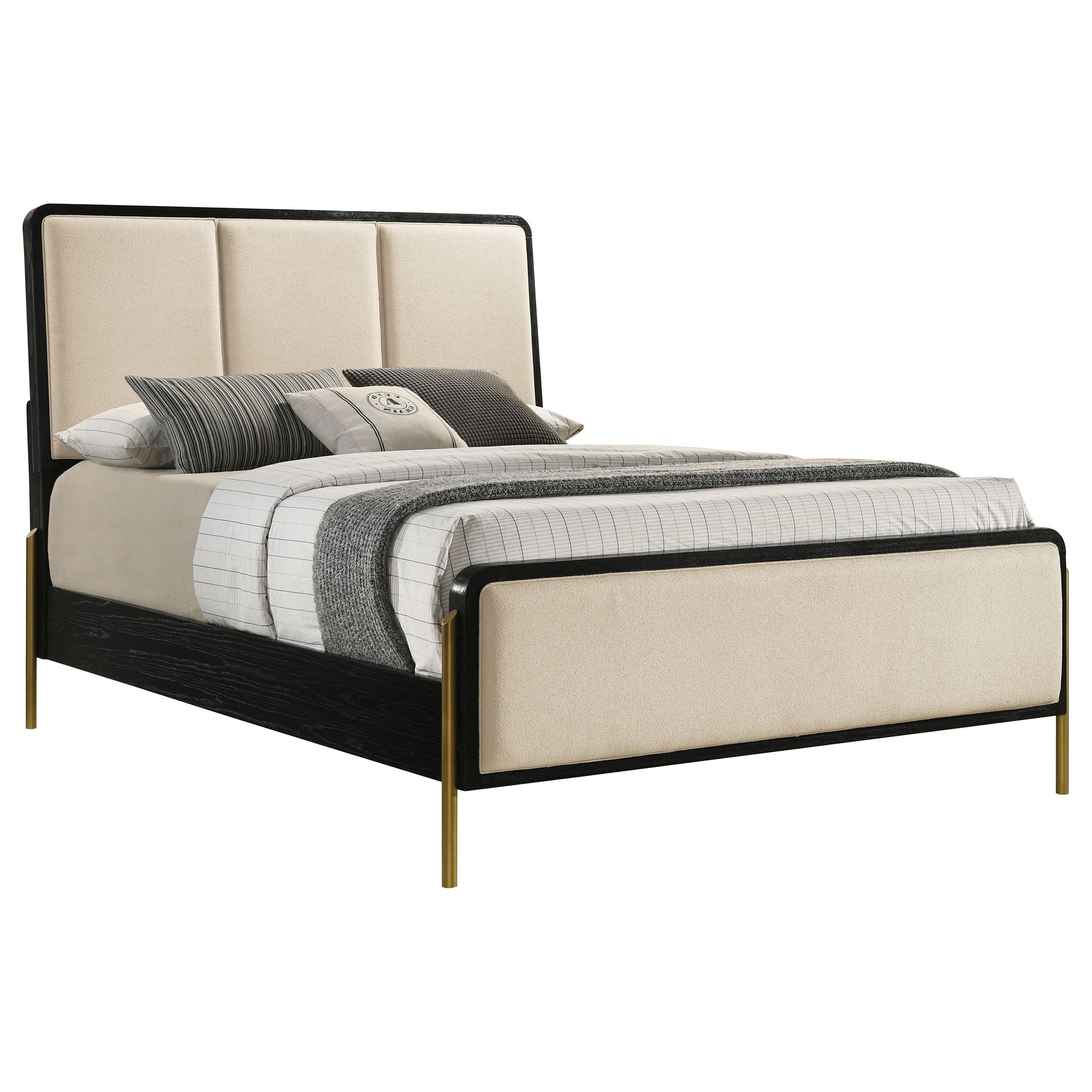  Coaster Furniture Arini 224331KWCRM 56-inch California King Panel Bed - Cream/Black IMAGE 5
