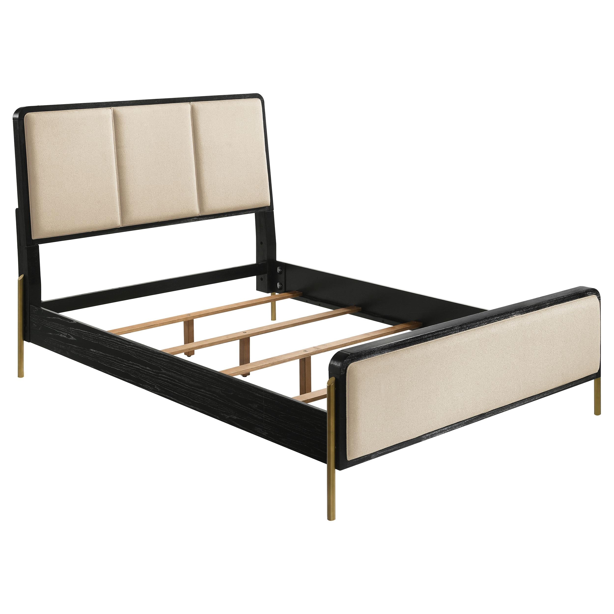  Coaster Furniture Arini 224331QCRM 56-inch Queen Panel Bed - Cream/Black IMAGE 1