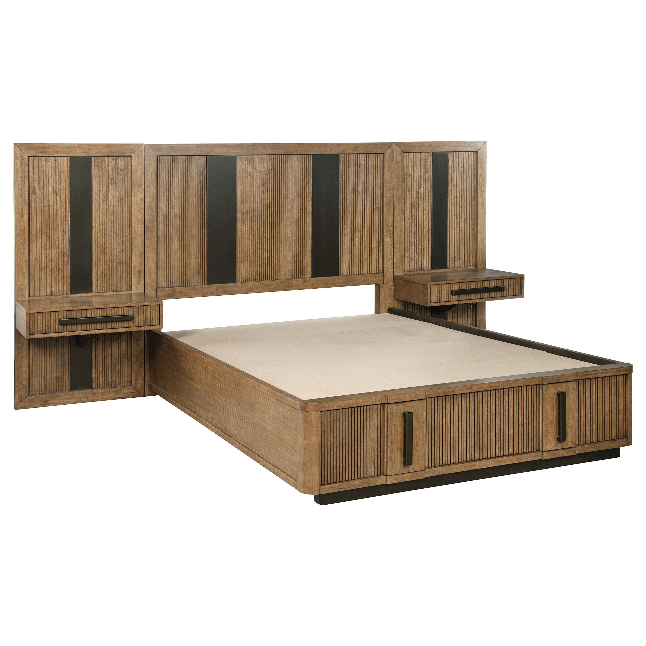  Coaster Furniture Terrace 224907 2-piece Wall Panel with Nightstand Set - Ash Brown IMAGE 1