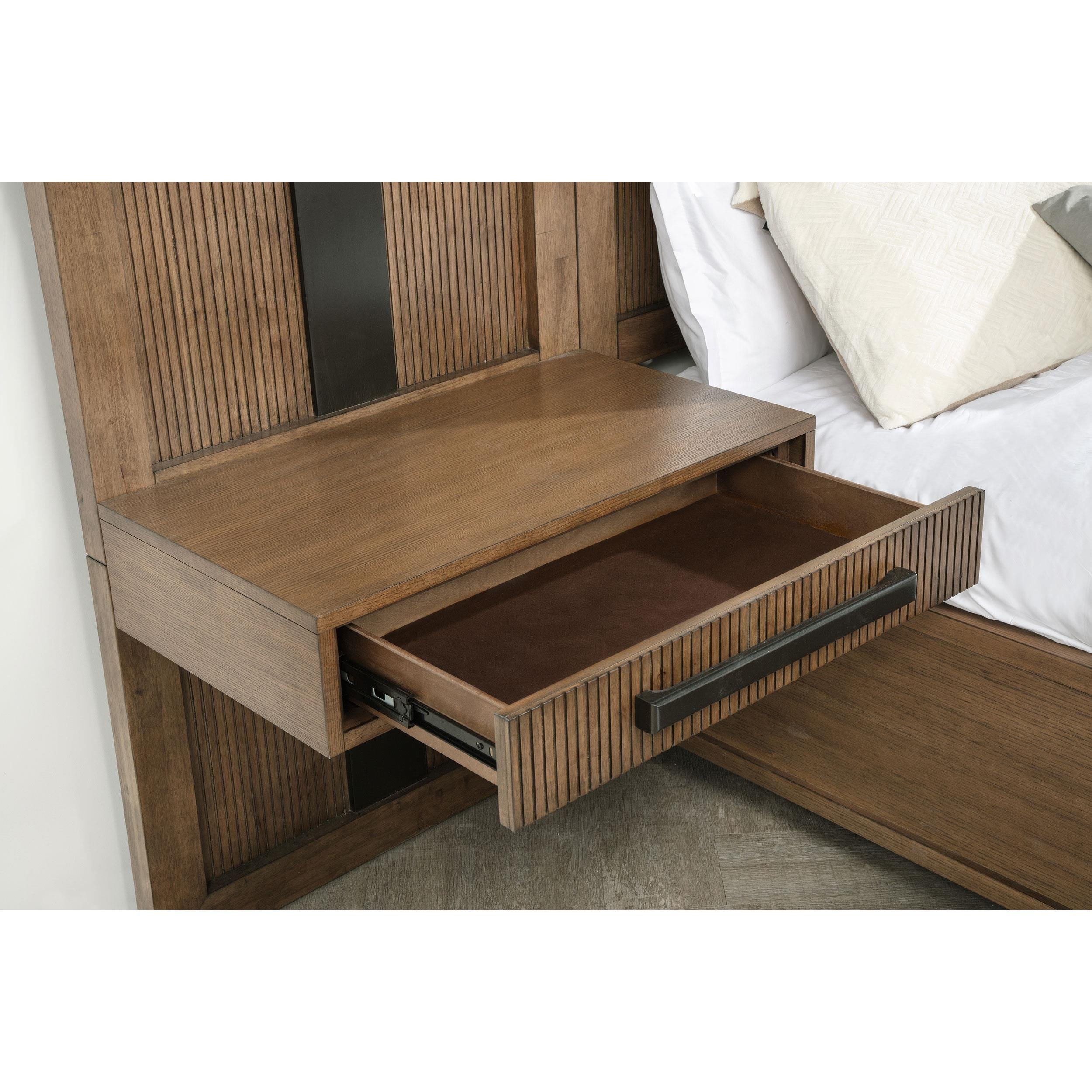  Coaster Furniture Terrace 224907 2-piece Wall Panel with Nightstand Set - Ash Brown IMAGE 3