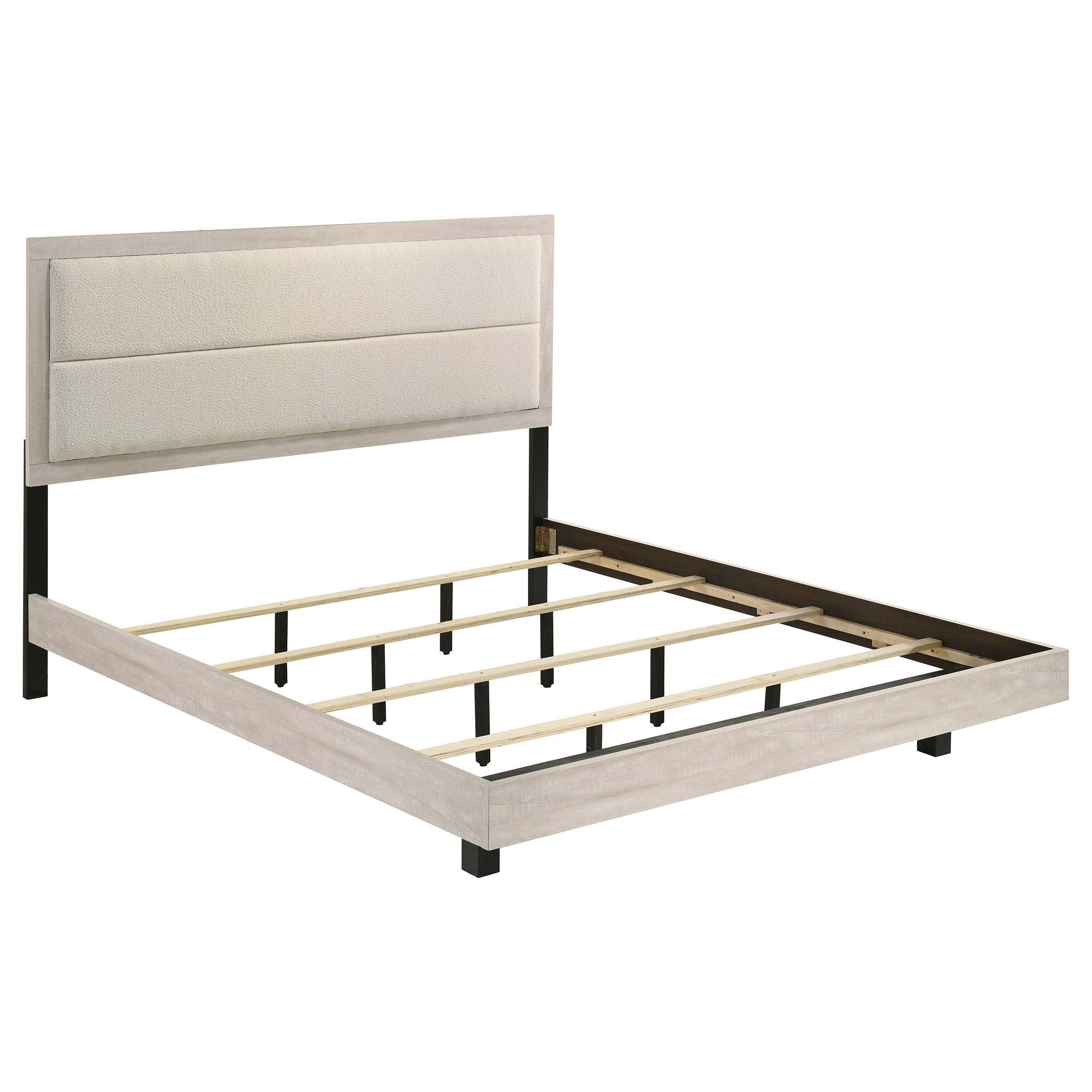  Coaster Furniture Trenton 225061KE 54-inch Wood Eastern King Panel Bed - Rustic Cream IMAGE 3