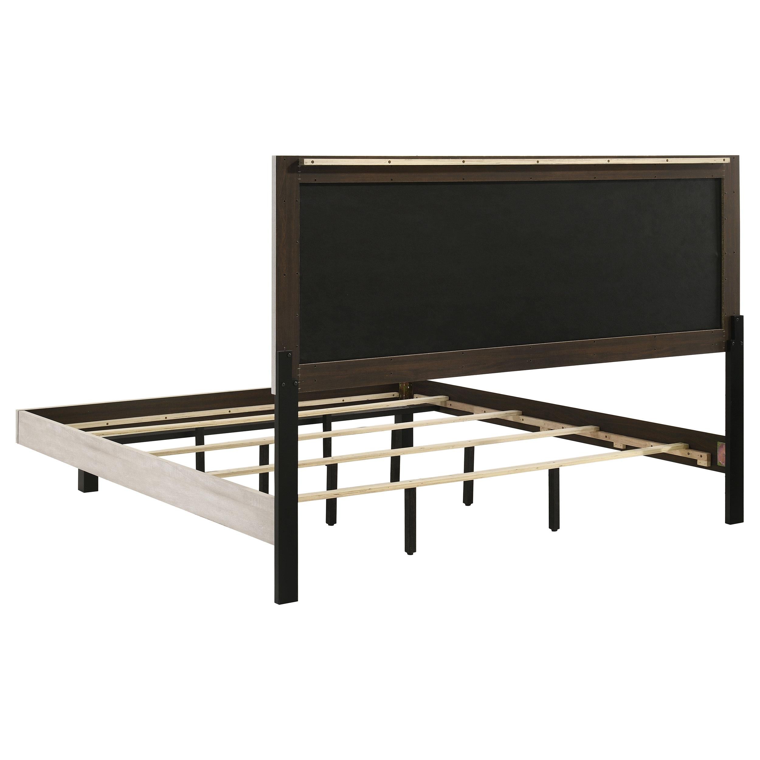  Coaster Furniture Trenton 225061KE 54-inch Wood Eastern King Panel Bed - Rustic Cream IMAGE 4