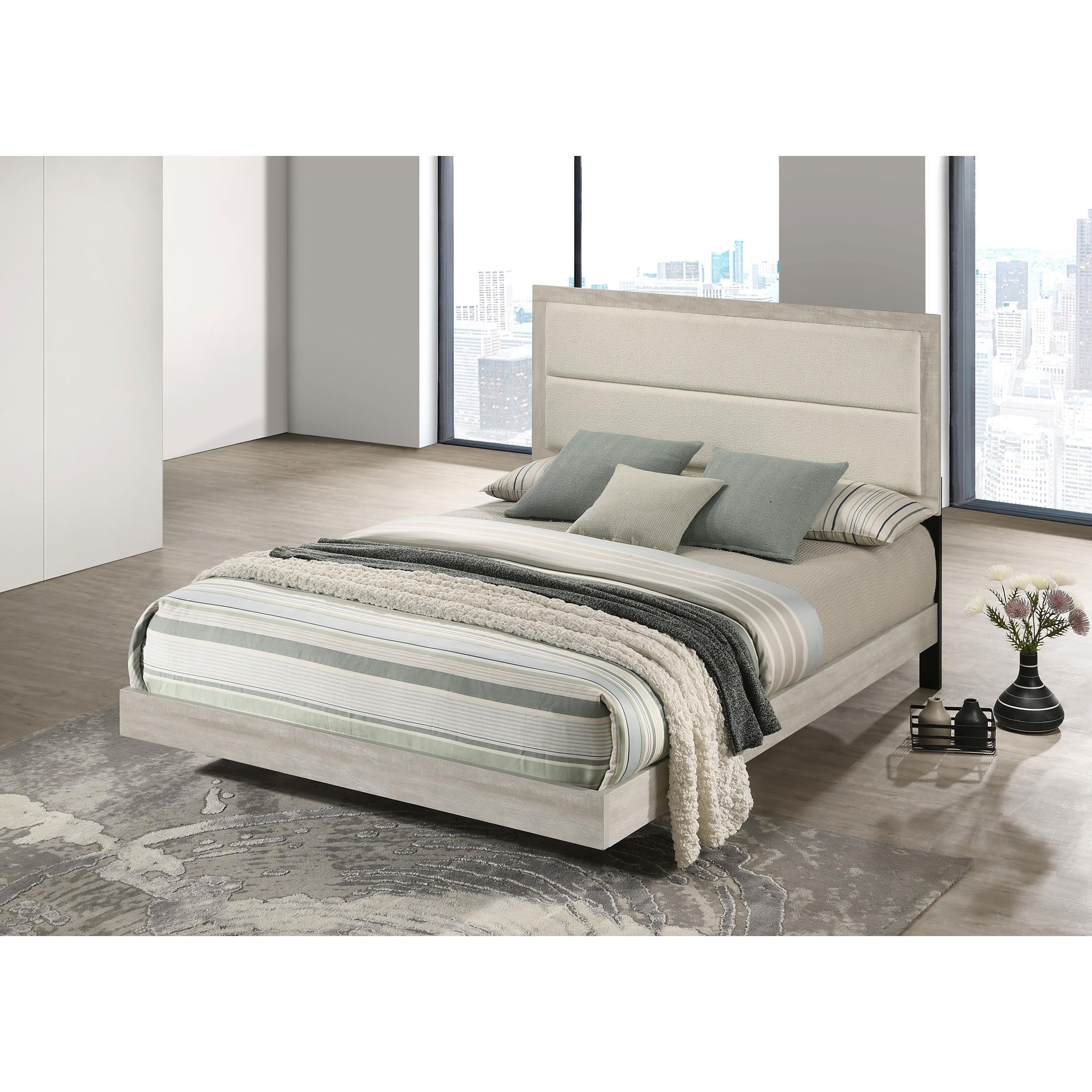  Coaster Furniture Trenton 225061Q 54-inch Wood Queen Panel Bed - Rustic Cream IMAGE 4