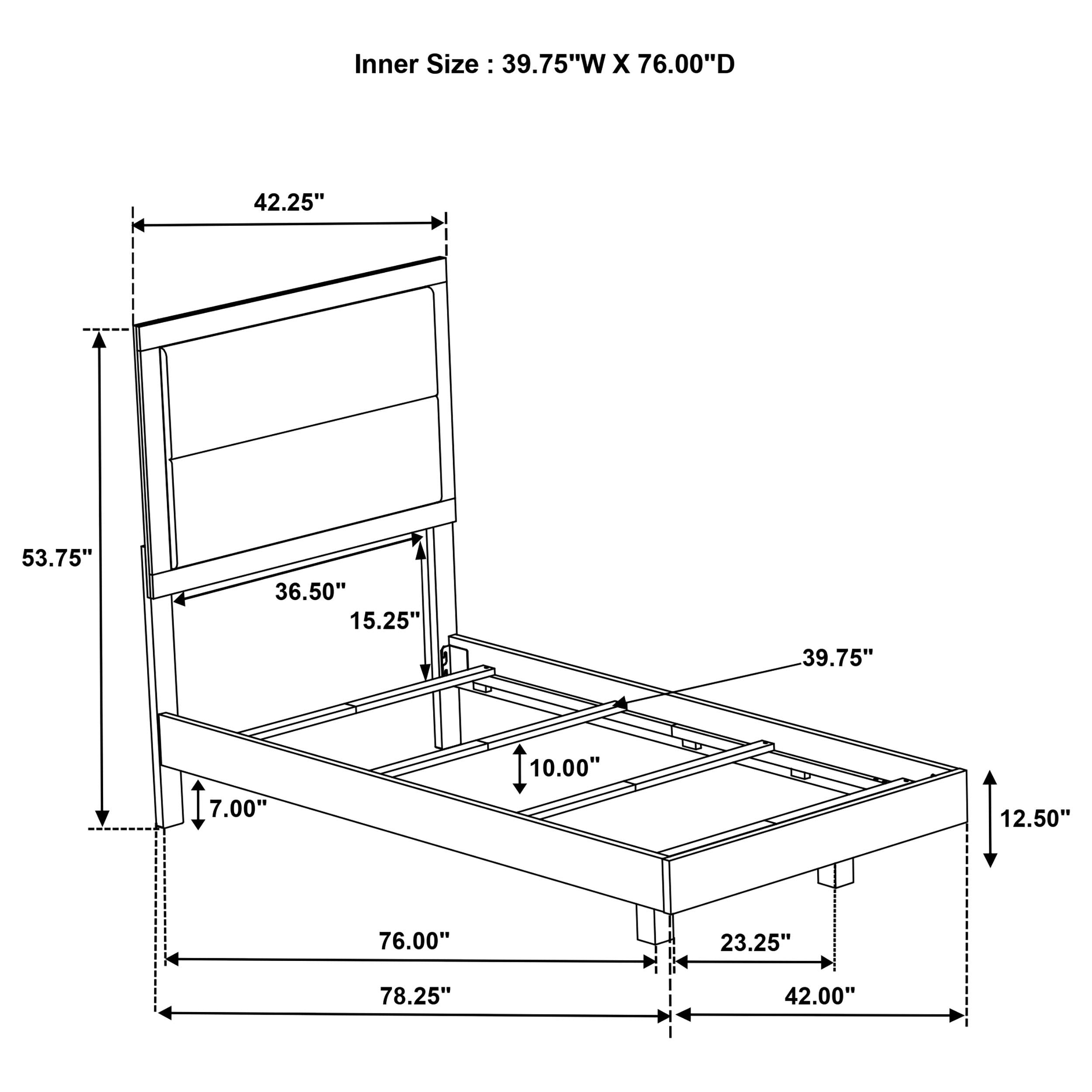  Coaster Furniture Trenton 225061T 54-inch Wood Twin Panel Bed - Rustic Cream IMAGE 12
