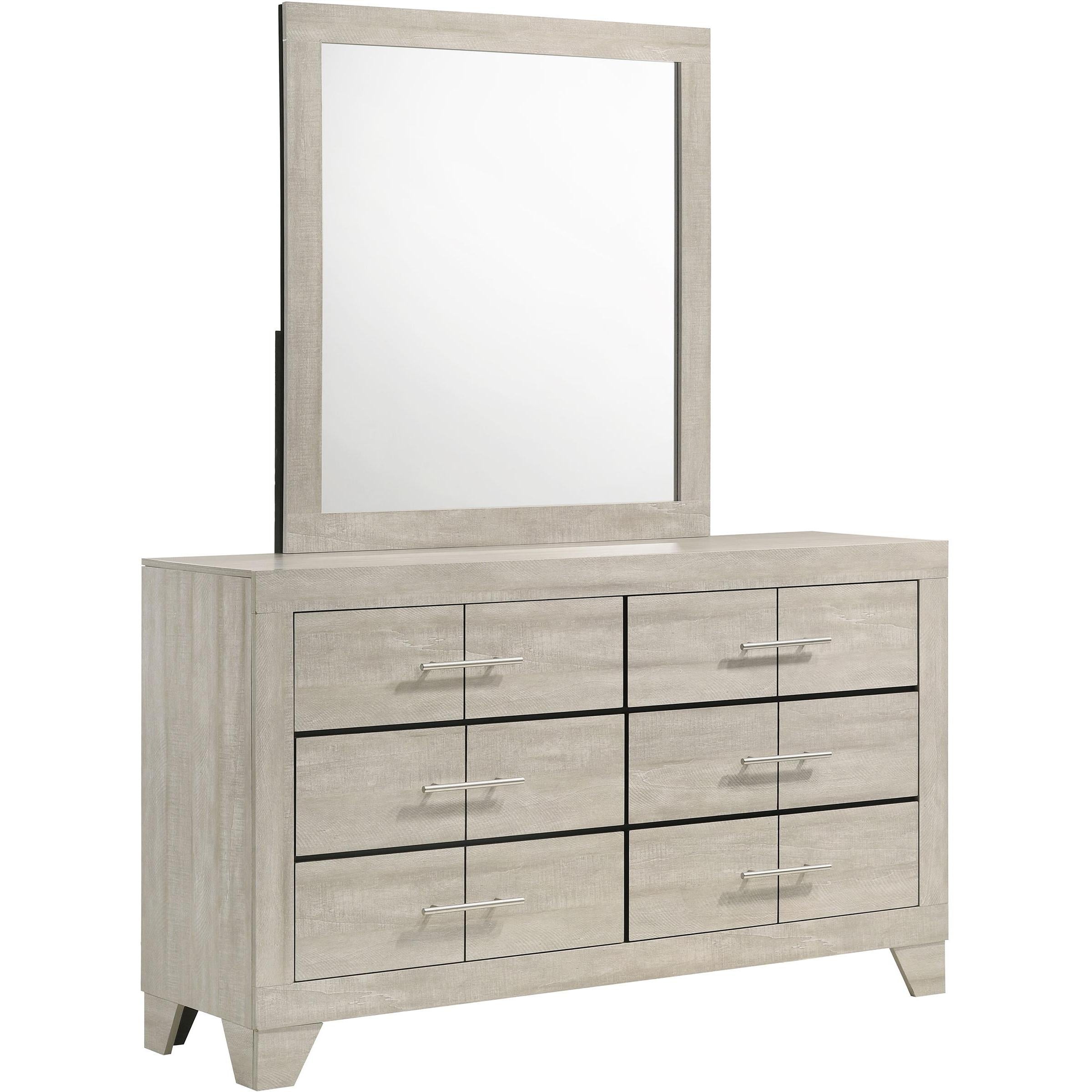  Coaster Furniture Trenton 225063M 6-drawer Bedroom Dresser With Mirror - Rustic Cream IMAGE 1