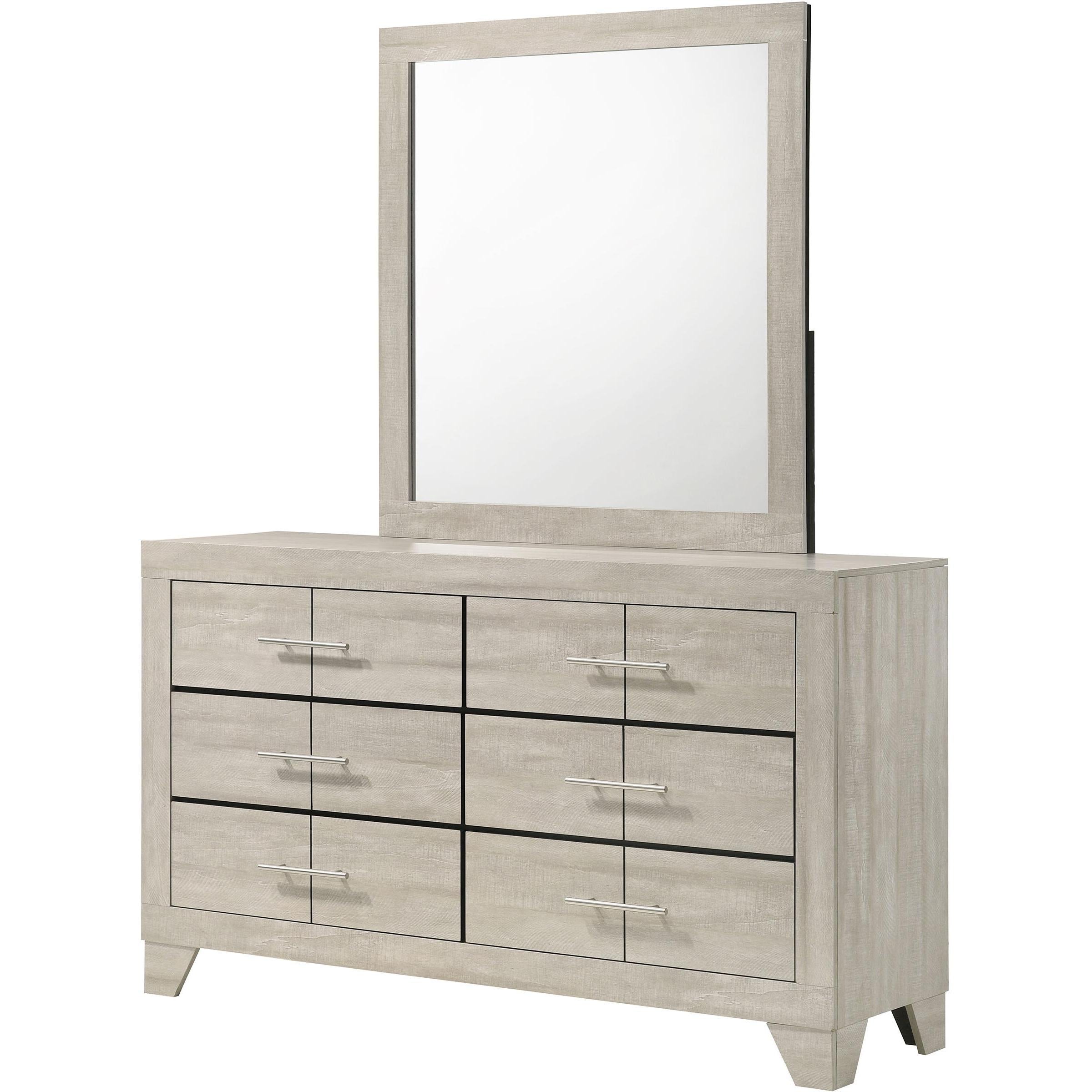  Coaster Furniture Trenton 225063M 6-drawer Bedroom Dresser With Mirror - Rustic Cream IMAGE 4