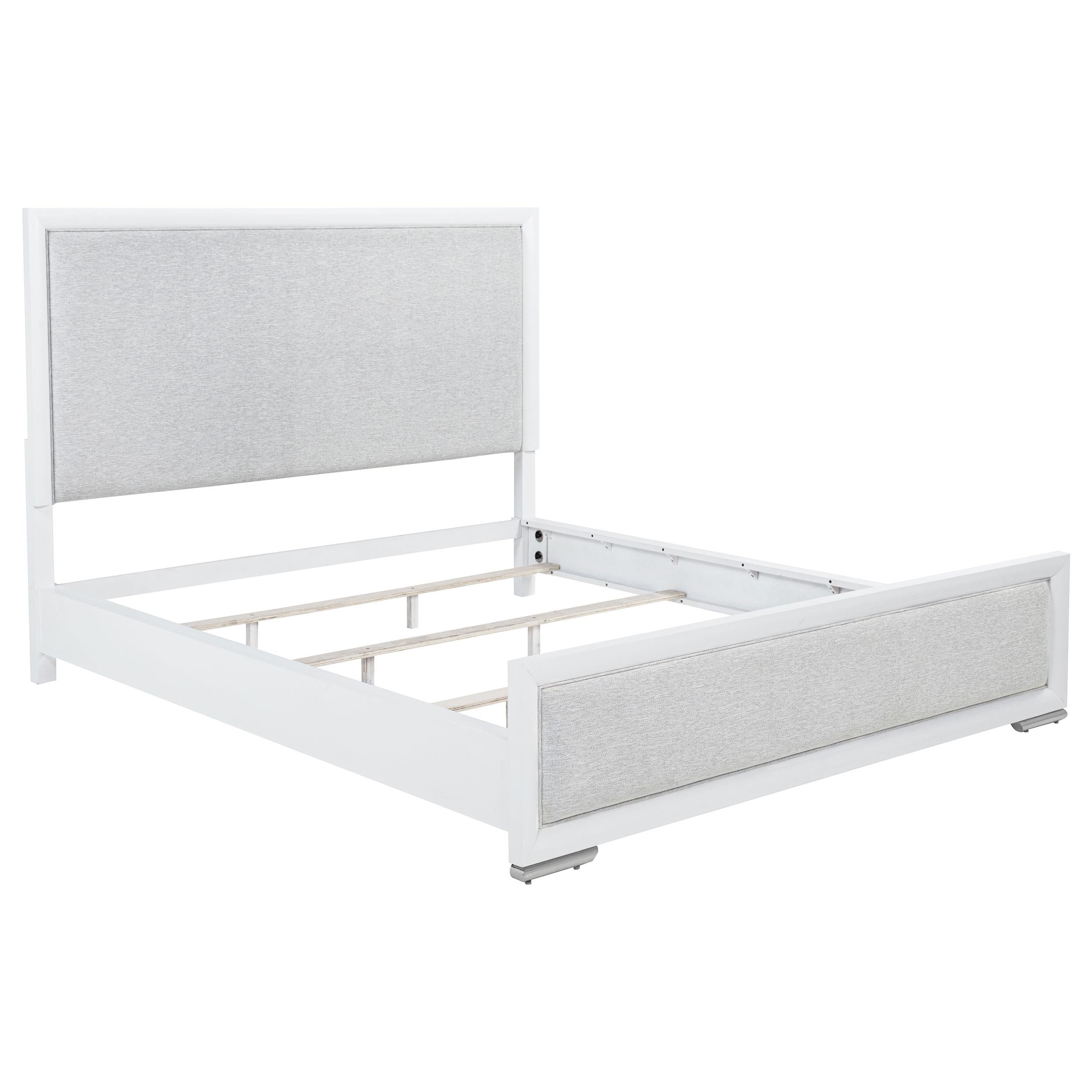  Coaster Furniture Gracemont 225071KW 57-inch California King Panel Bed - Grey/White IMAGE 1