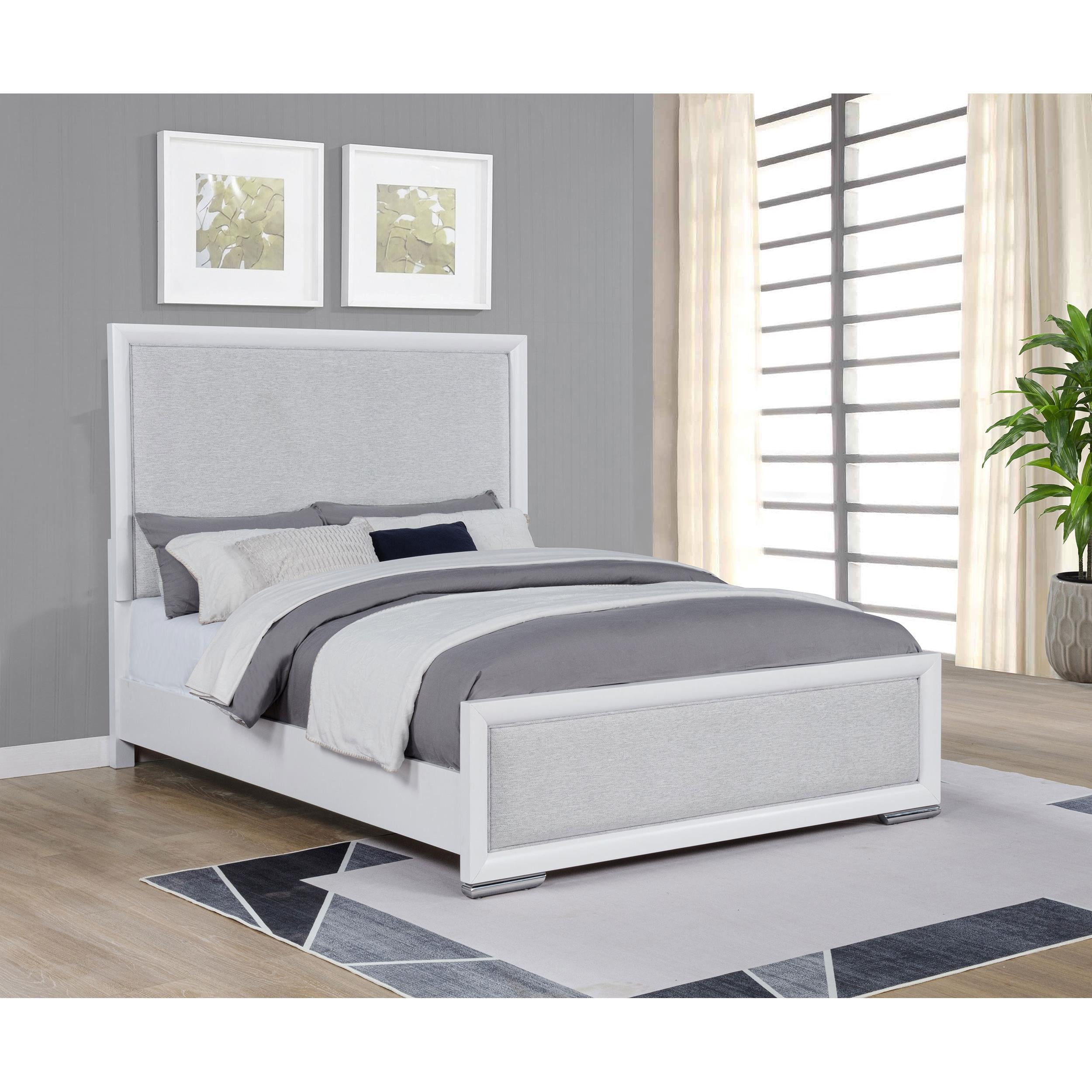  Coaster Furniture Gracemont 225071Q 57-inch Queen Panel Bed - Grey/White IMAGE 2